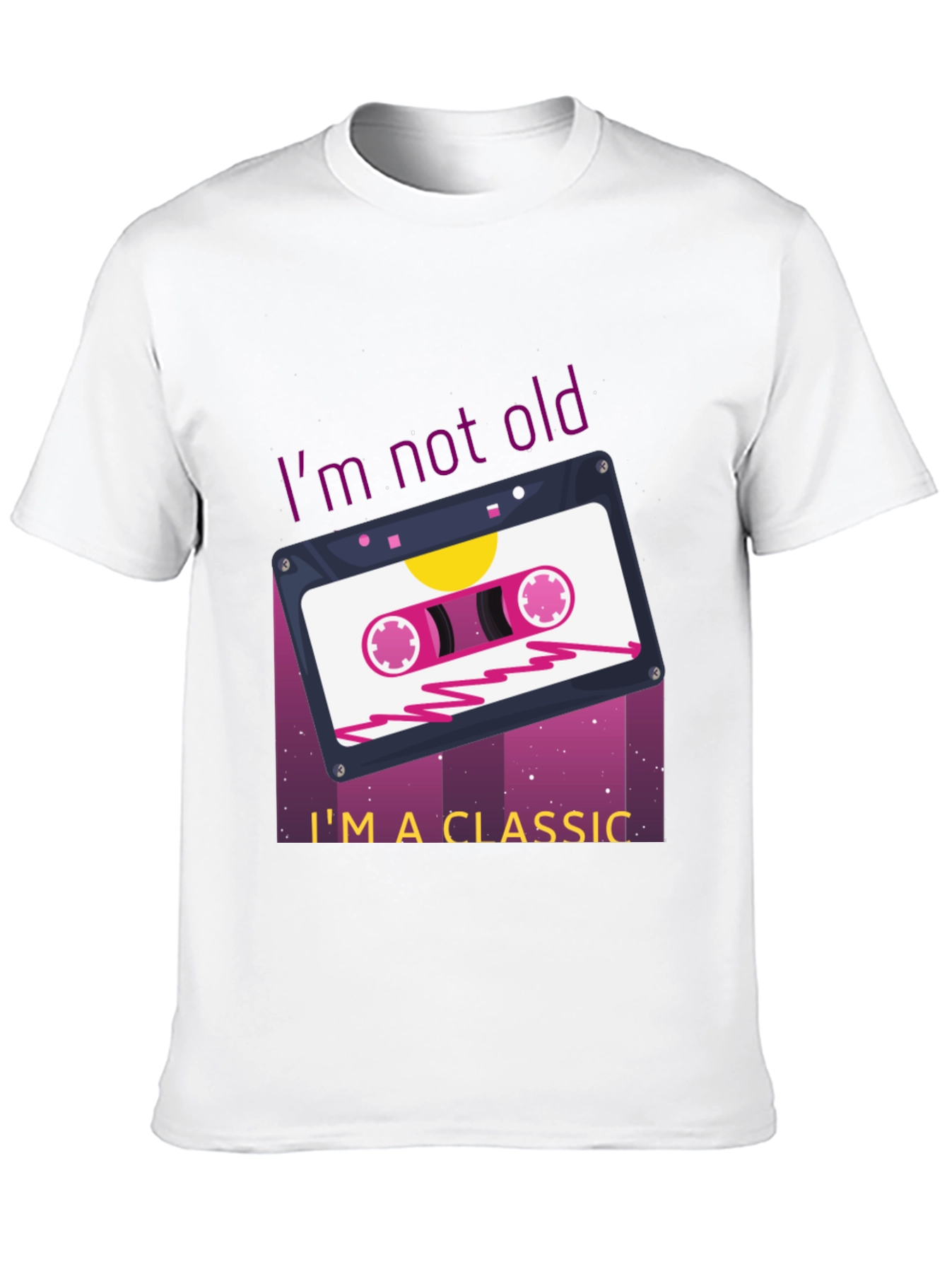 Black Retro Cassette Tape Graphic T-Shirt - "I'm Not Old, I'm a Classic" view 10
