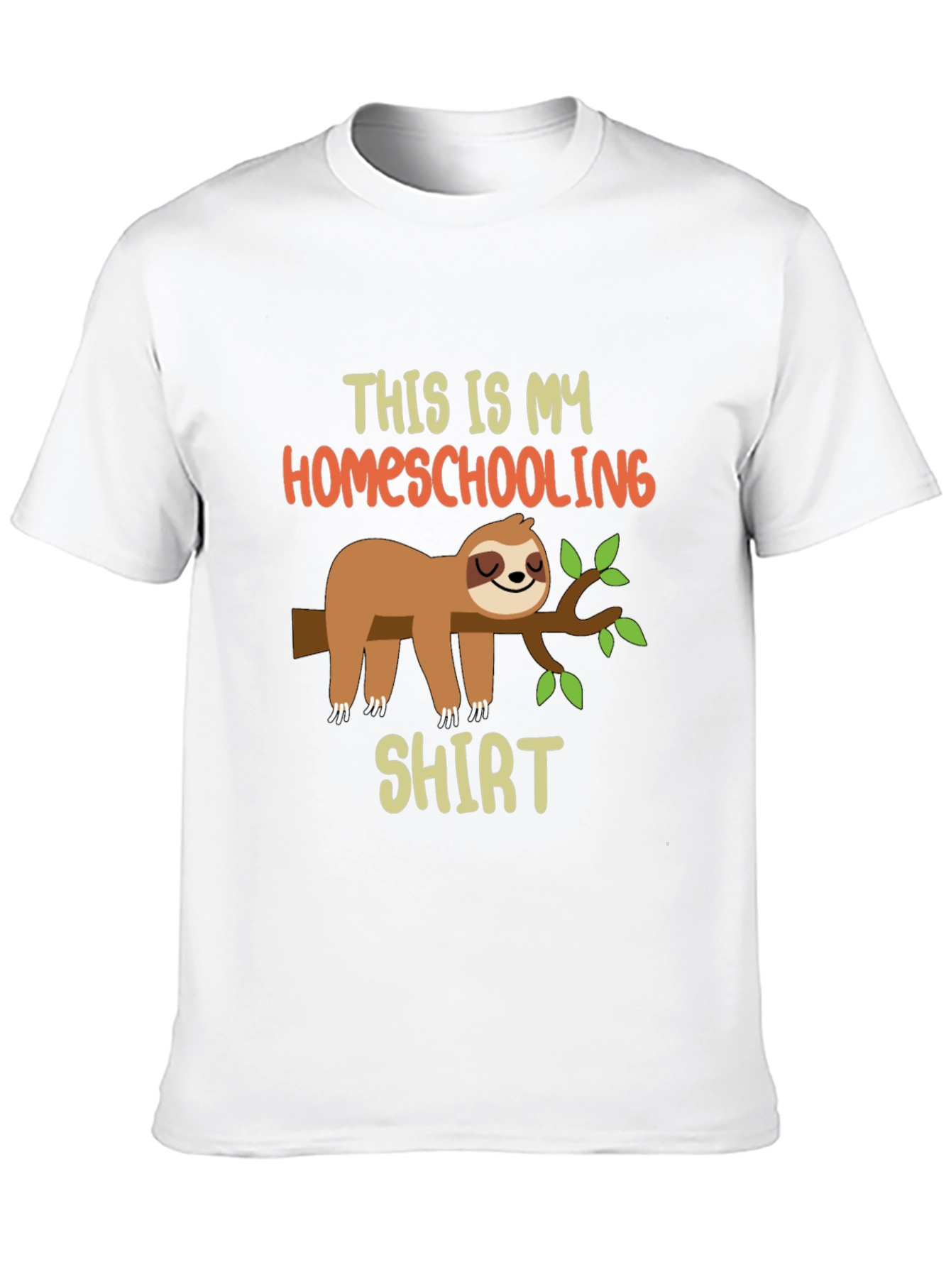 Black Homeschooling Sloth T-Shirt view 10