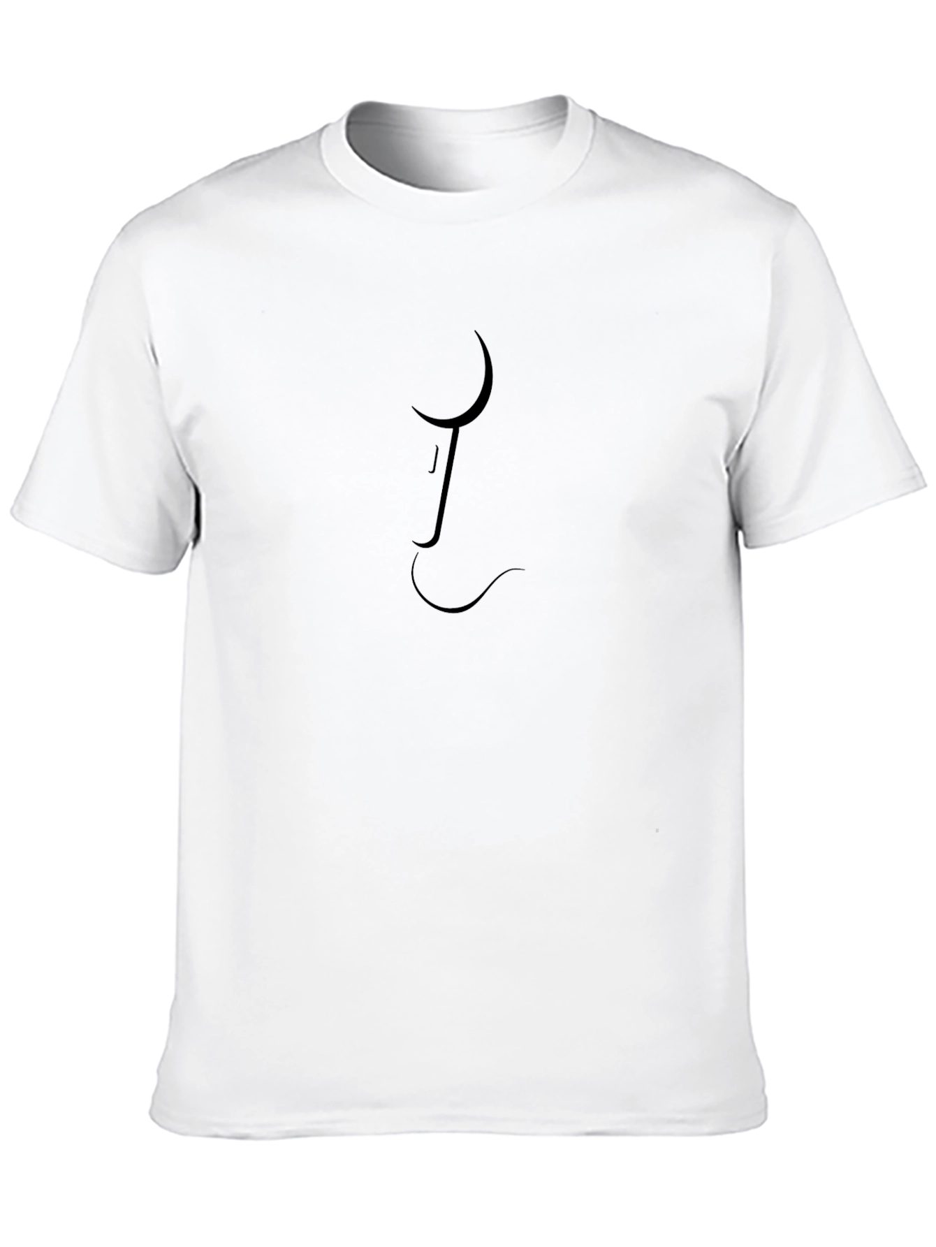 Black Minimalist Black T-Shirt with Abstract Line Design view 10