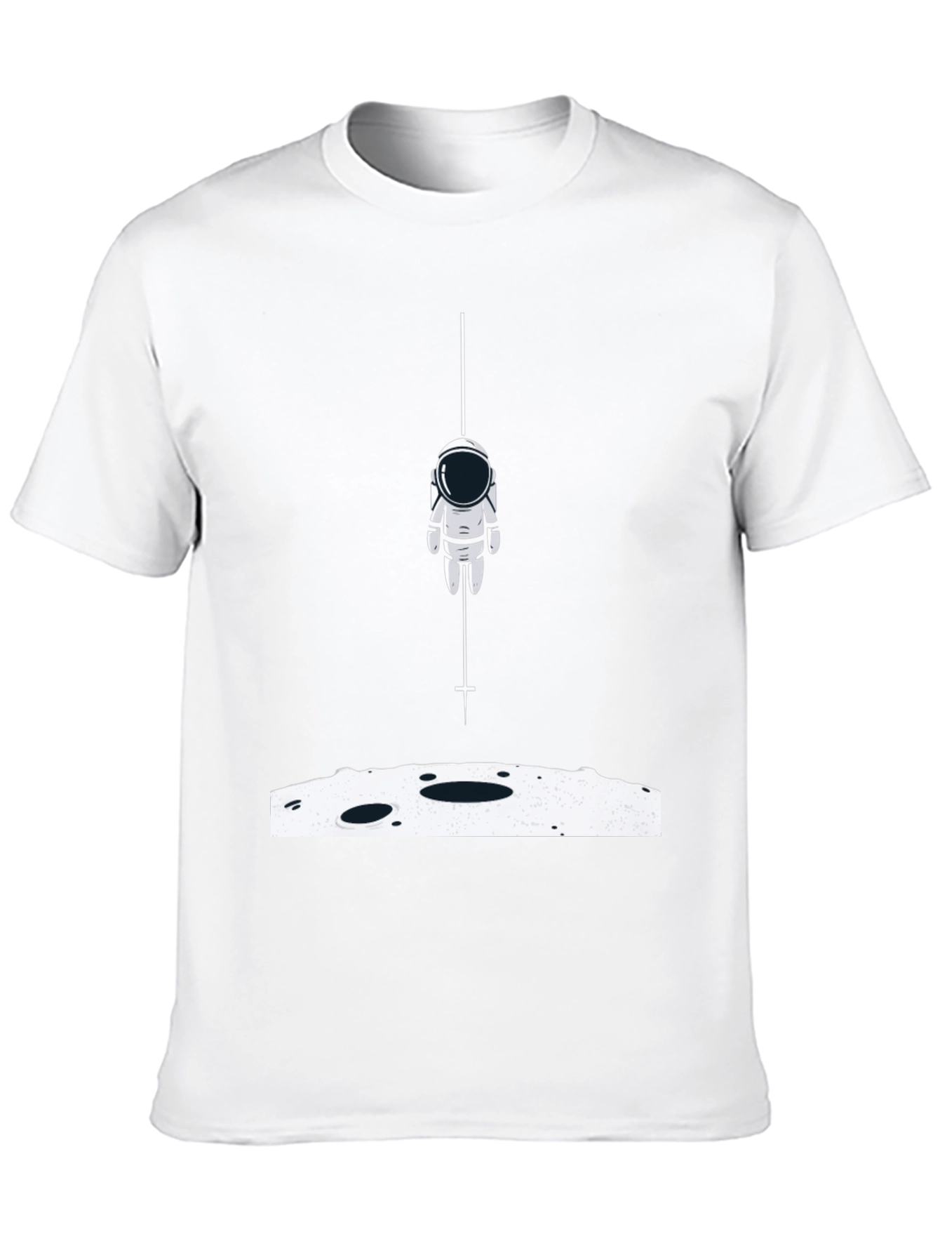 Black Astronaut Landing Graphic Tee - Black Cotton Blend view 10