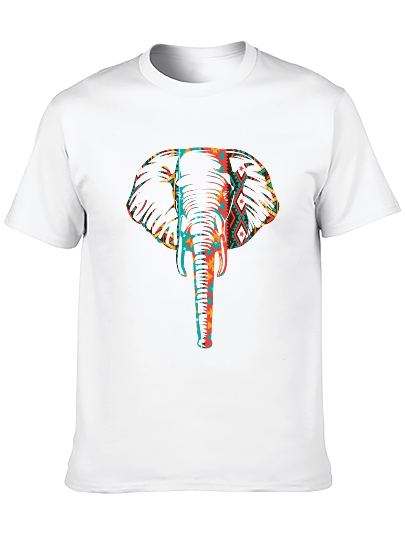 Black Elephant Tribal Design Graphic Tee view 10