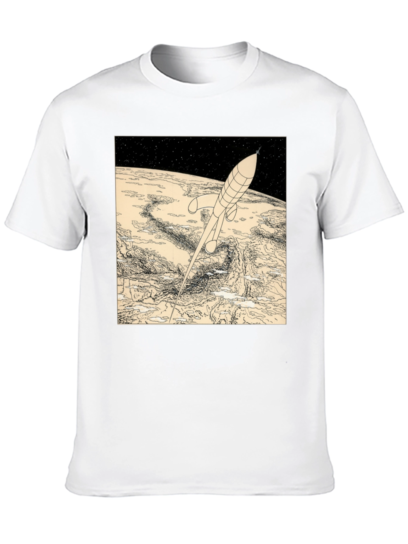 Black Retro Rocket T-Shirt - Vintage Space Design view 10
