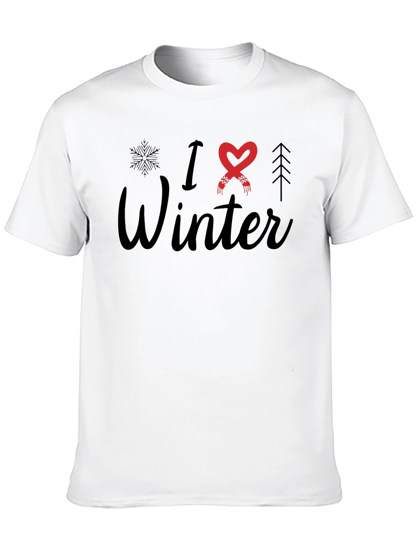 Black I Love Winter Graphic T-Shirt view 10