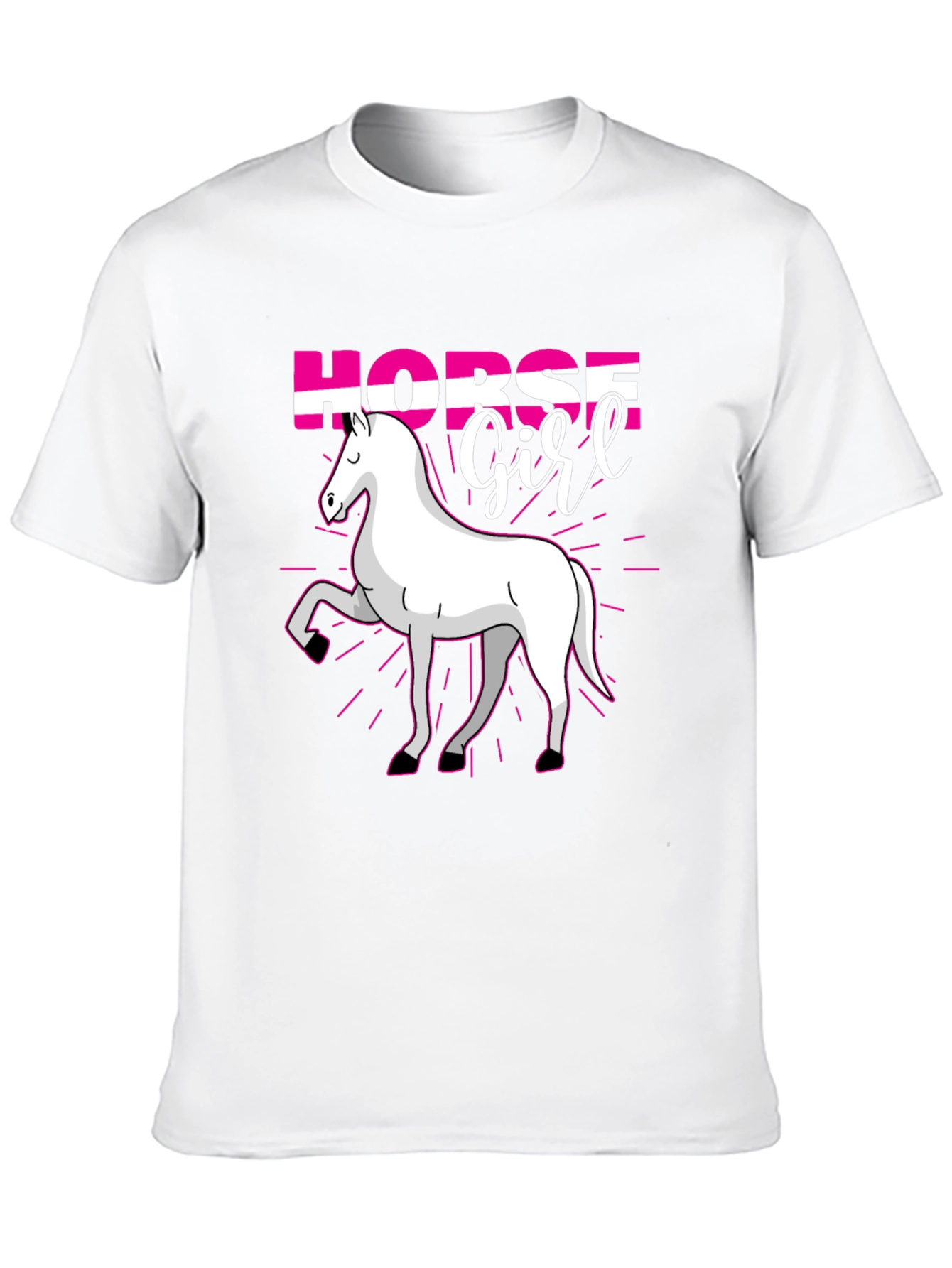 Black Horse Girl T-Shirt - Cute Equestrian Gift view 10