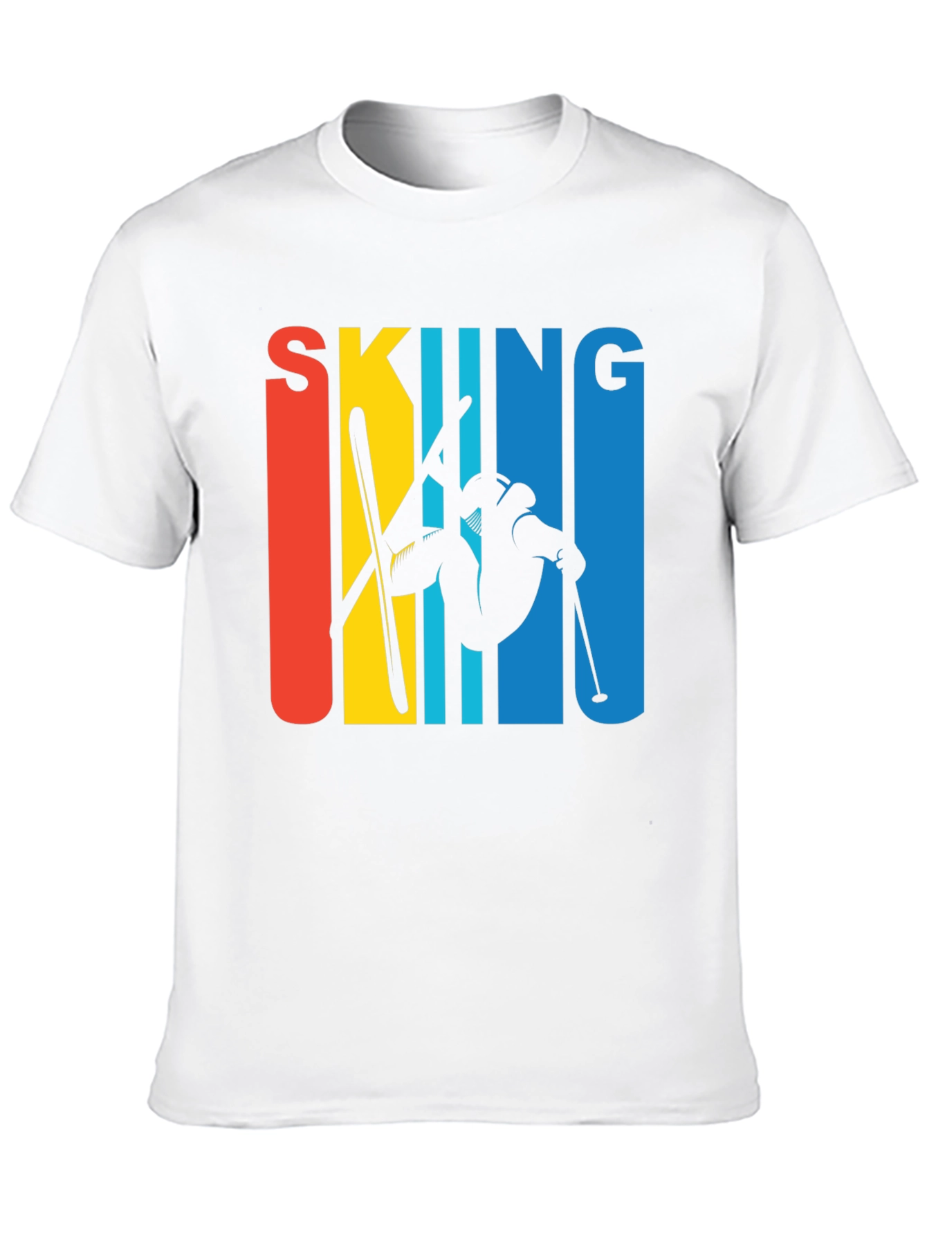 Black Retro Skiing Graphic Tee - Black Unisex T-Shirt view 10