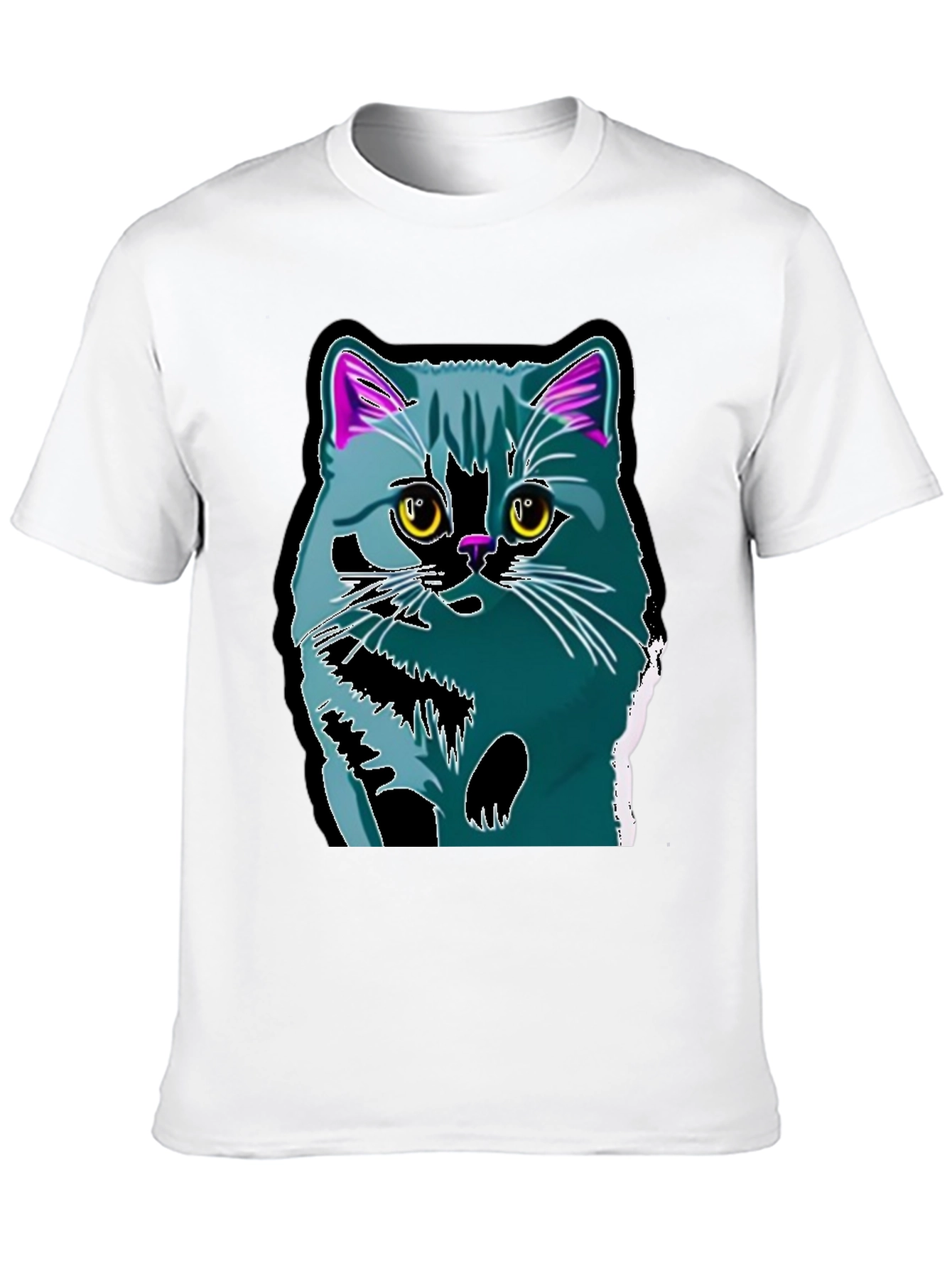 Black Cool Cat Graphic Tee - Men's Black T-Shirt view 10