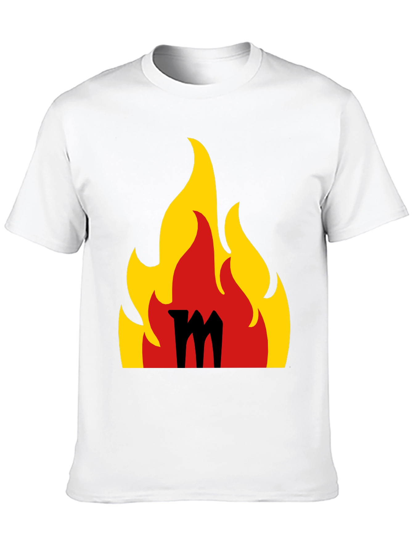 Black Flaming M Graphic Tee - Bold Black T-Shirt view 10