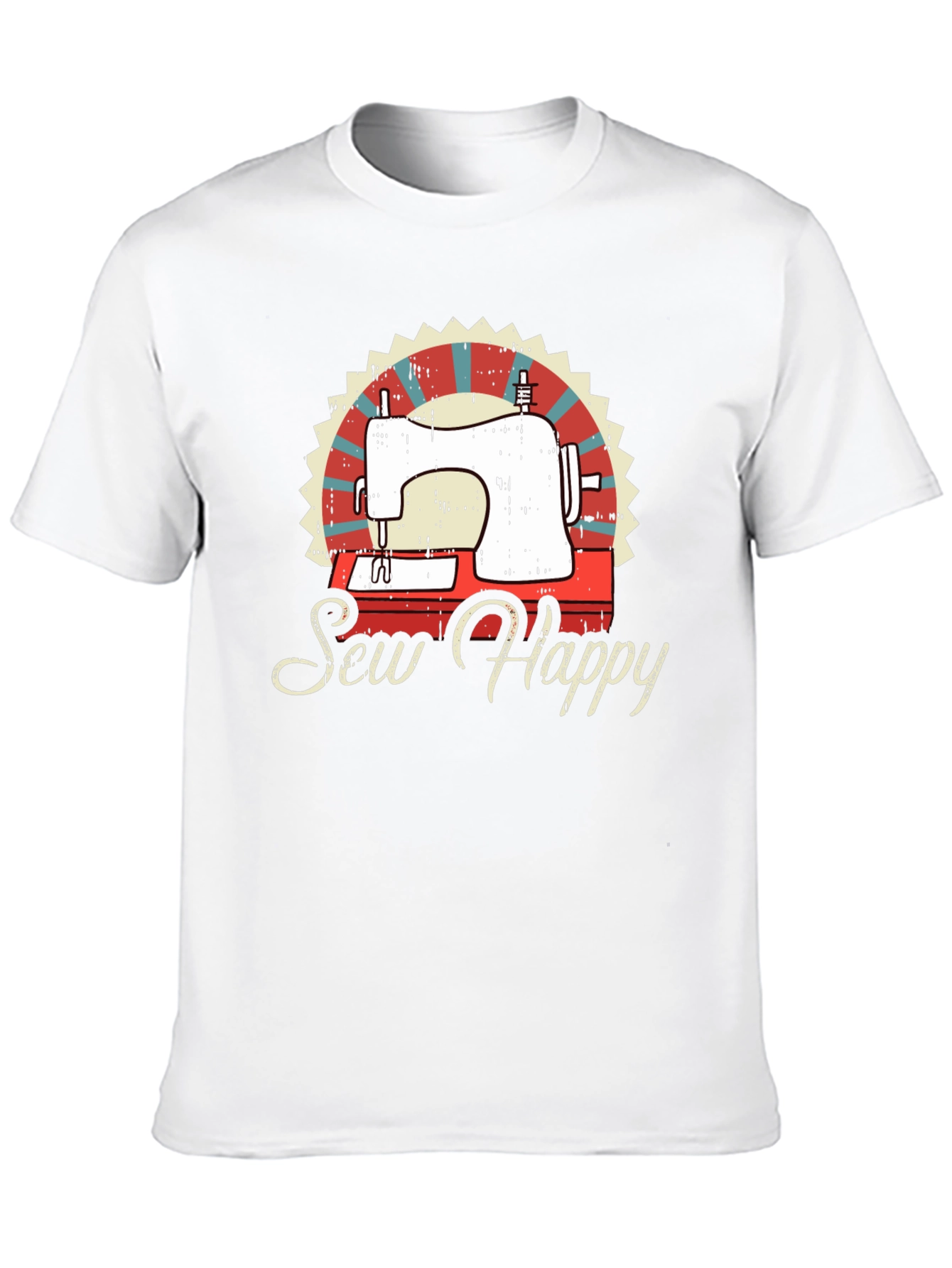 Black Sew Happy Sewing Machine Graphic Tee view 10