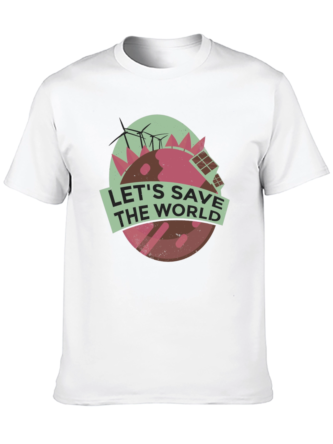 Black Eco-Friendly Earth Tee: Let's Save The World T-Shirt view 10