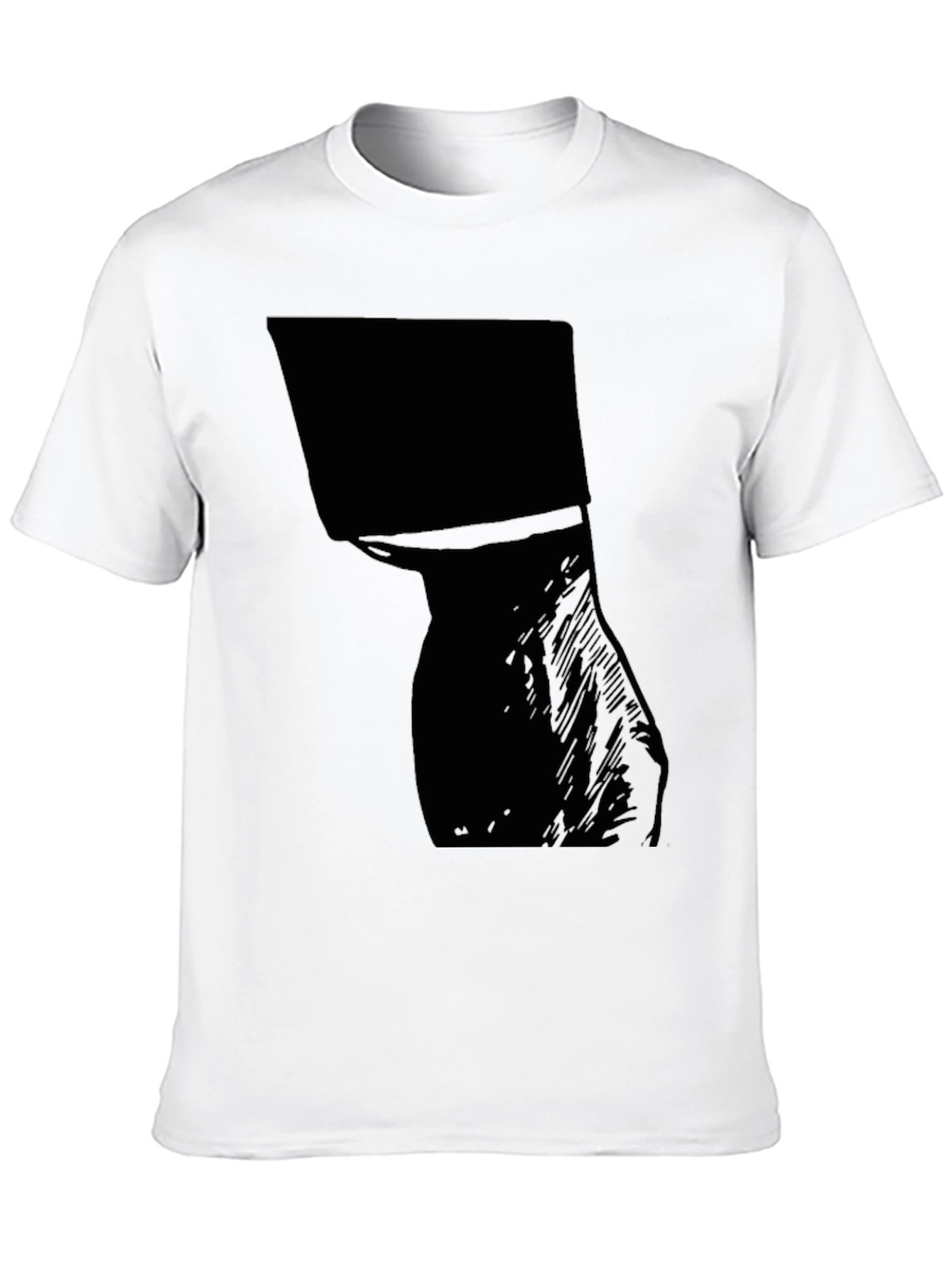Black Men's Graphic Tee - Abstract Silhouette Design view 10