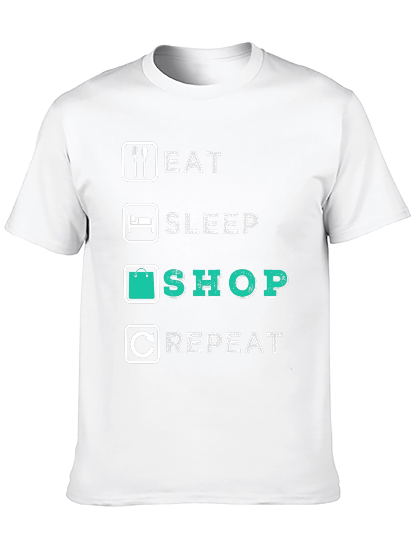 Black Eat Sleep Shop Repeat T-Shirt view 10