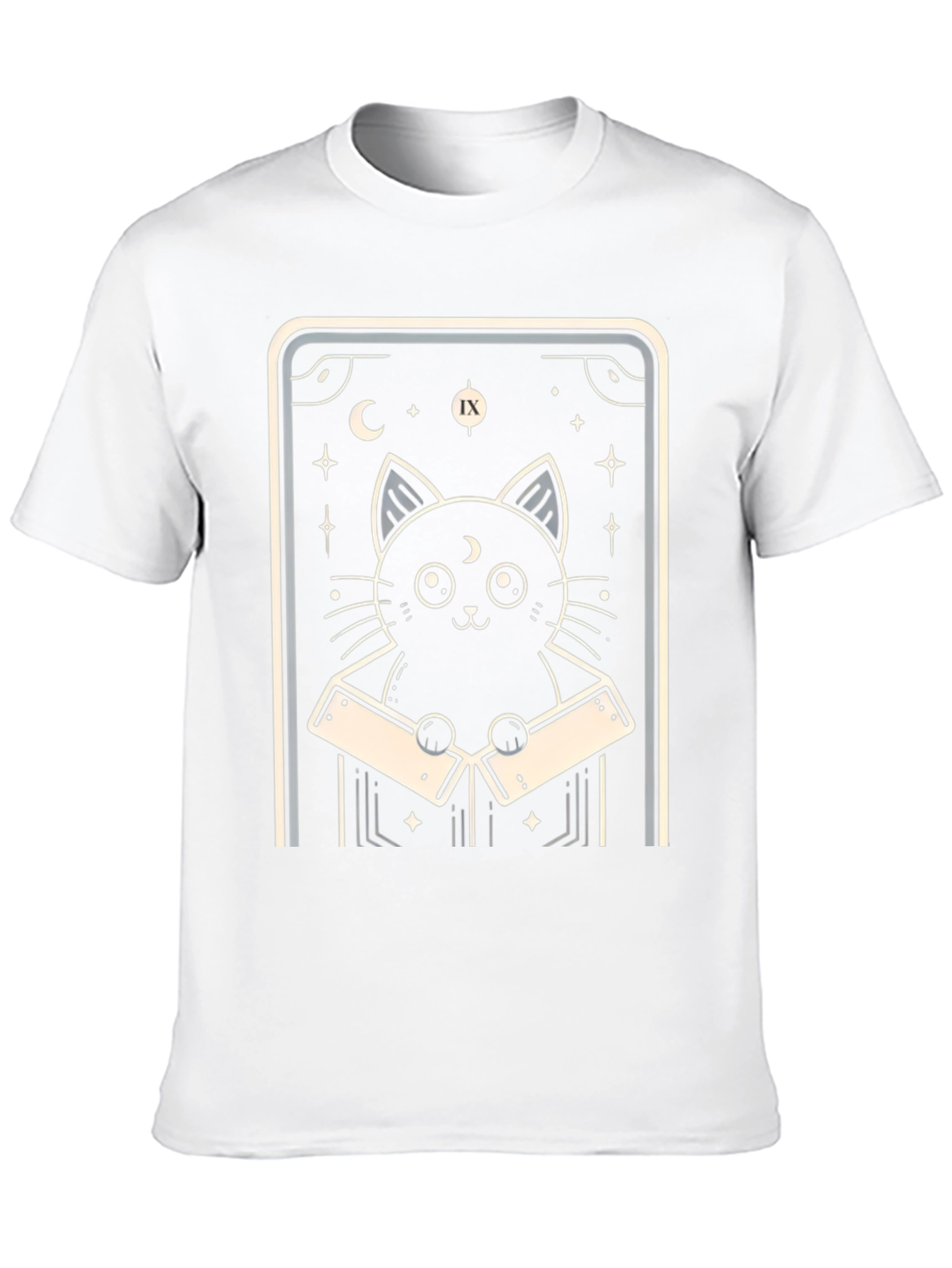 Black Mystic Cat Tarot Card T-Shirt view 10