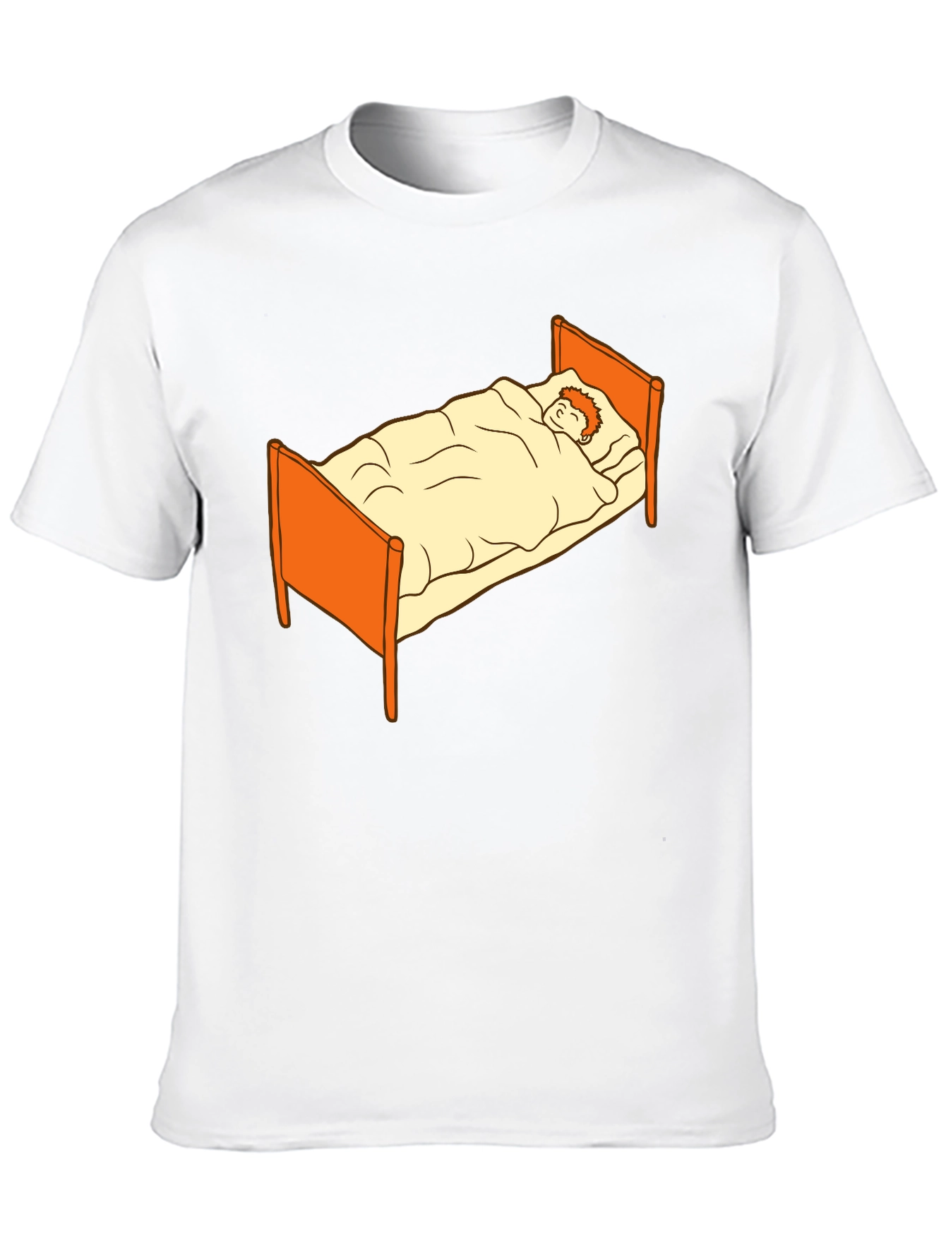 Black Sleepy Cartoon Man in Bed Graphic Tee - Black view 10