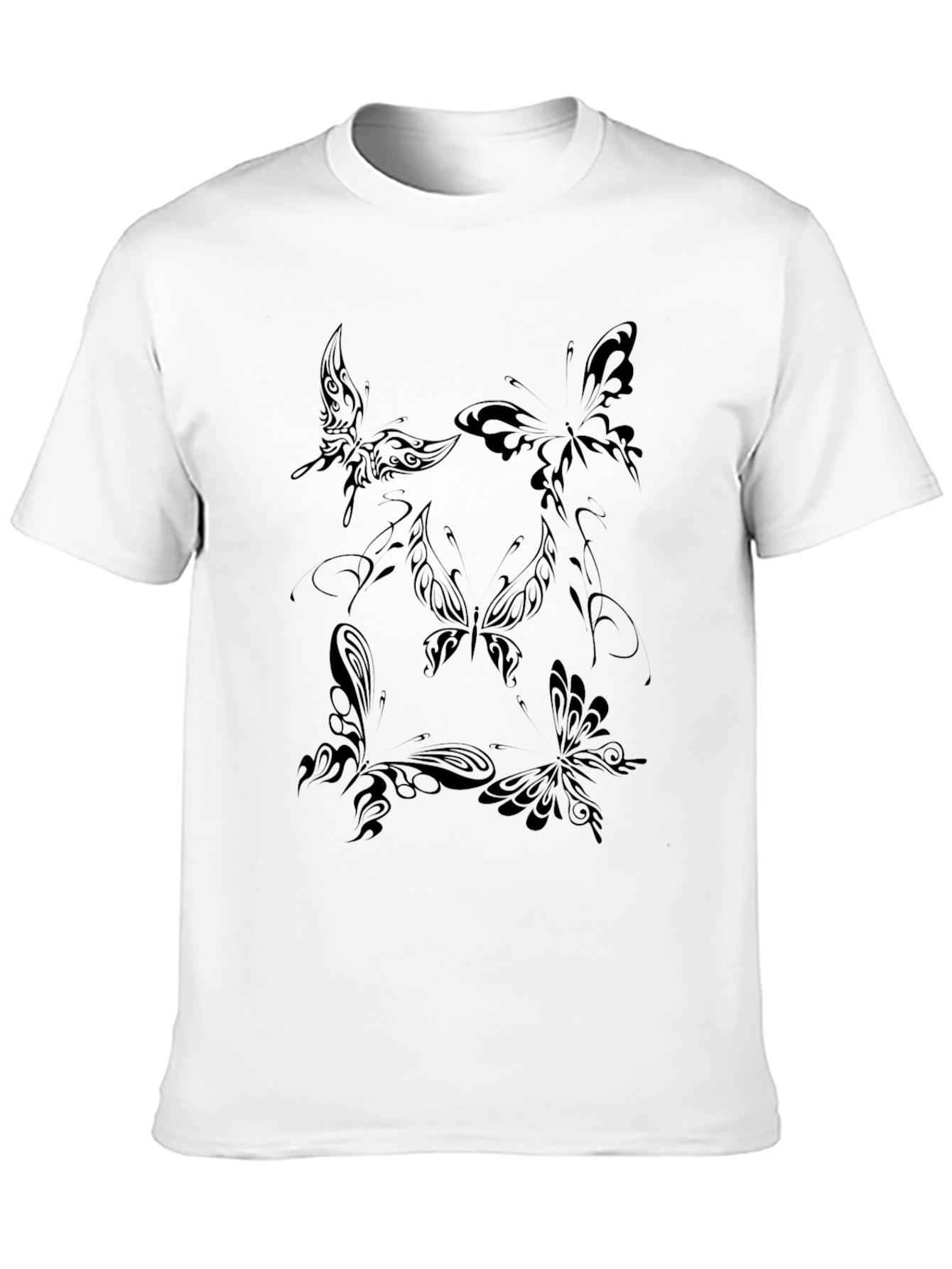 Black Butterfly Tattoo Graphic Black T-Shirt view 10