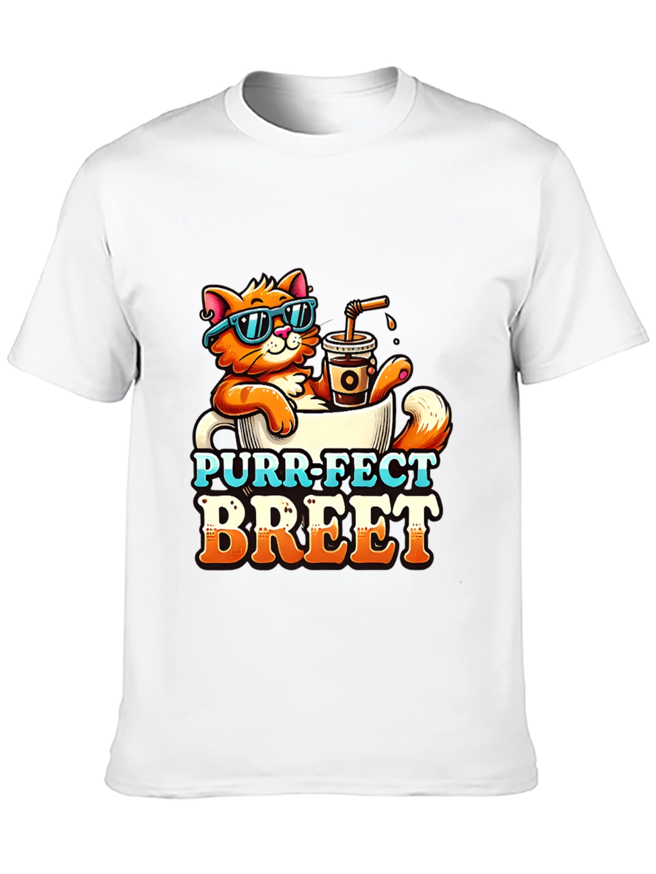 Black Purr-Fect Brew T-Shirt: Cat Coffee Lover Tee view 10