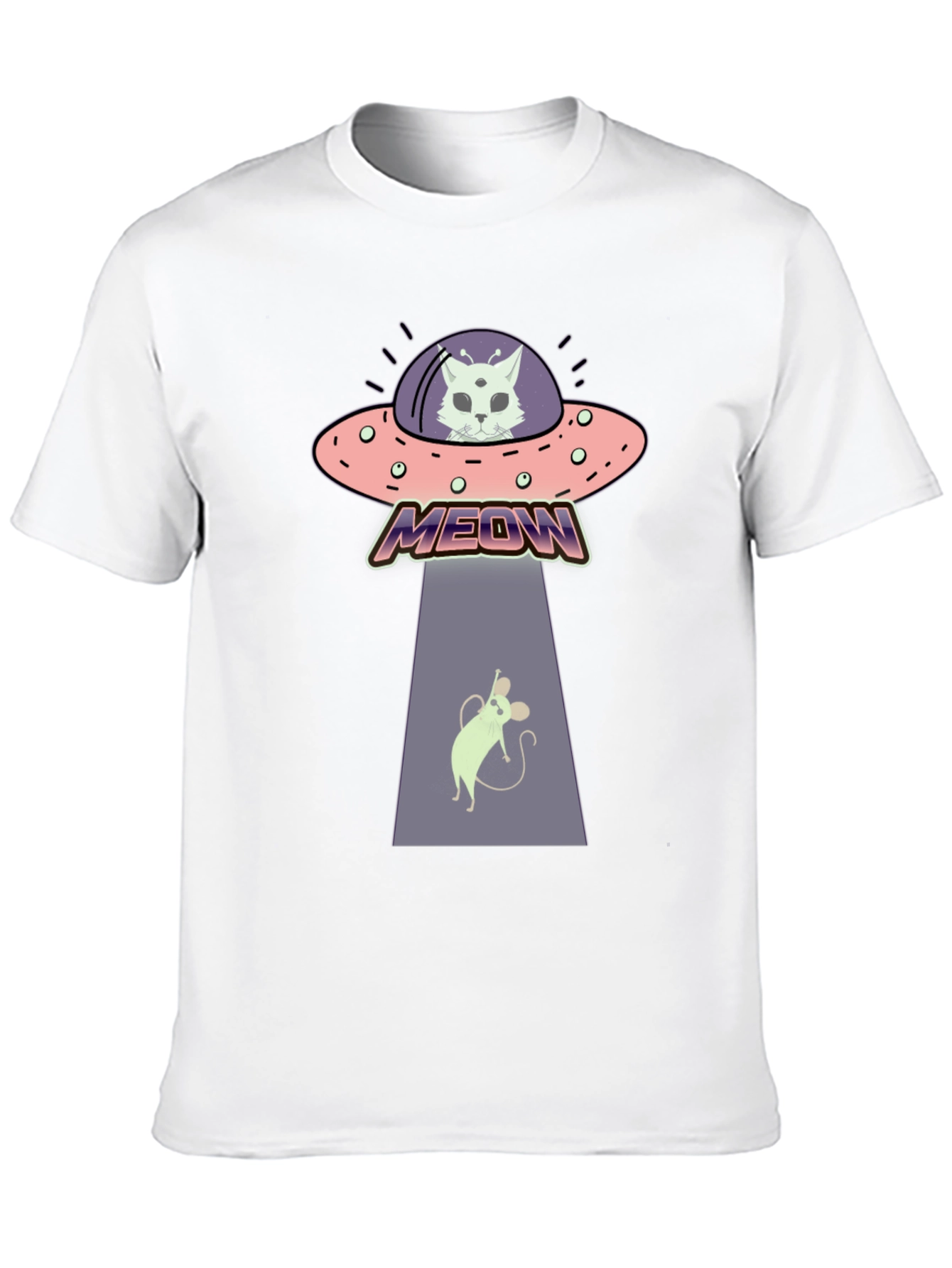 Alien Cat Abduction T-Shirt - Meow! - 10