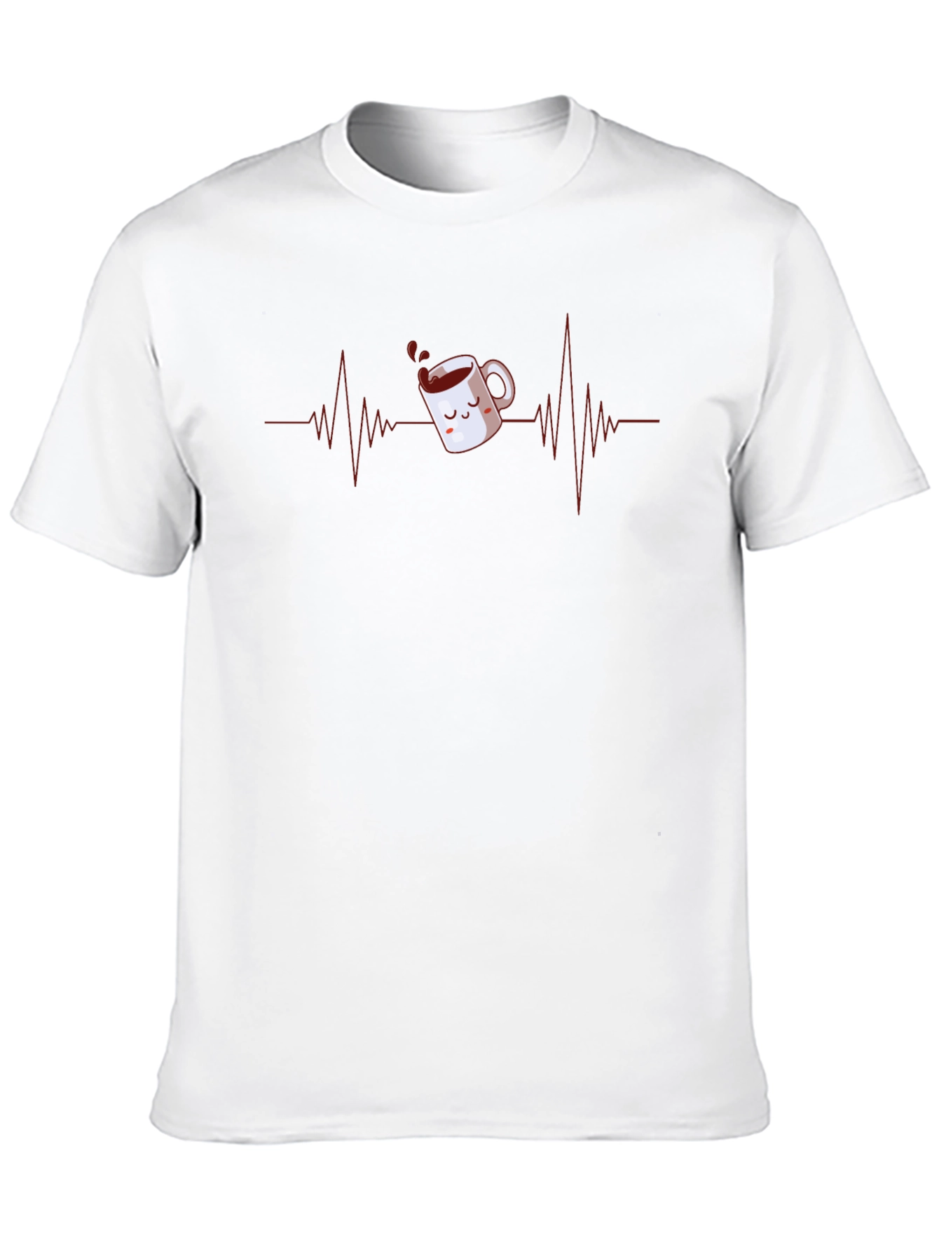 Black Coffee ECG T-Shirt - Caffeine Heartbeat Tee view 10