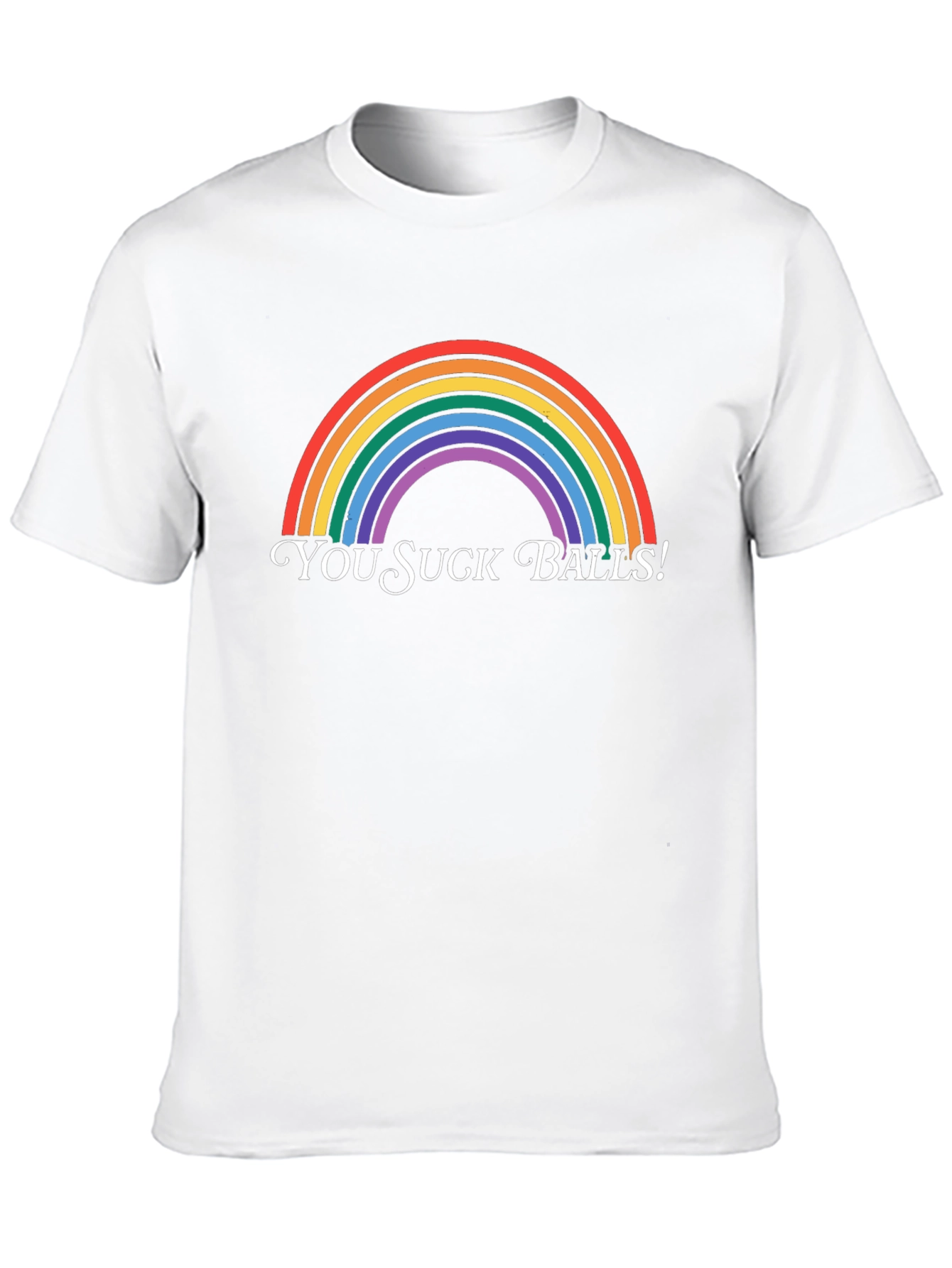 Black Rainbow You Suck Balls Graphic Tee - Adult Humor view 10