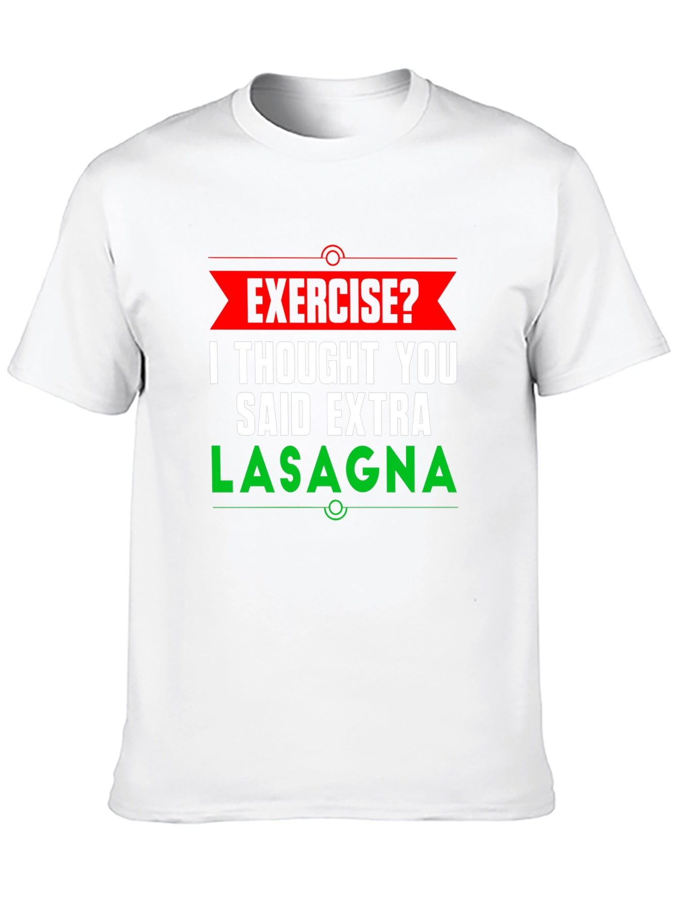 Black Funny Exercise Lasagna Graphic T-Shirt view 10