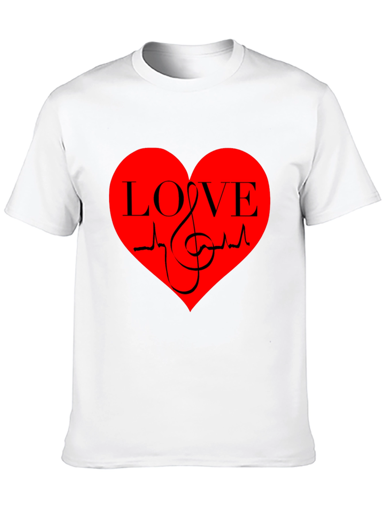 Black Love Music Heartbeat Graphic T-Shirt - Black view 10