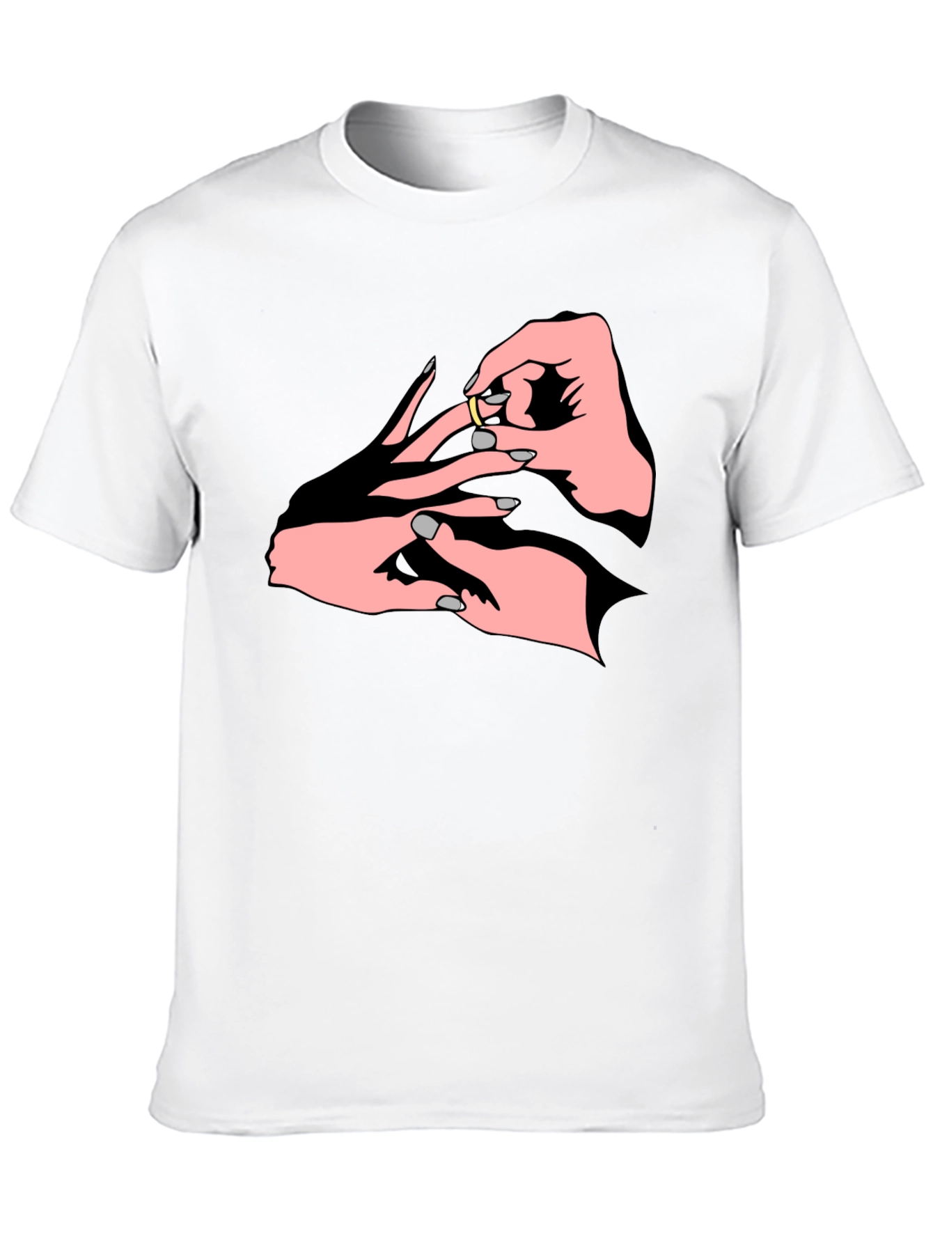 Black Engagement Ring Graphic T-Shirt view 10