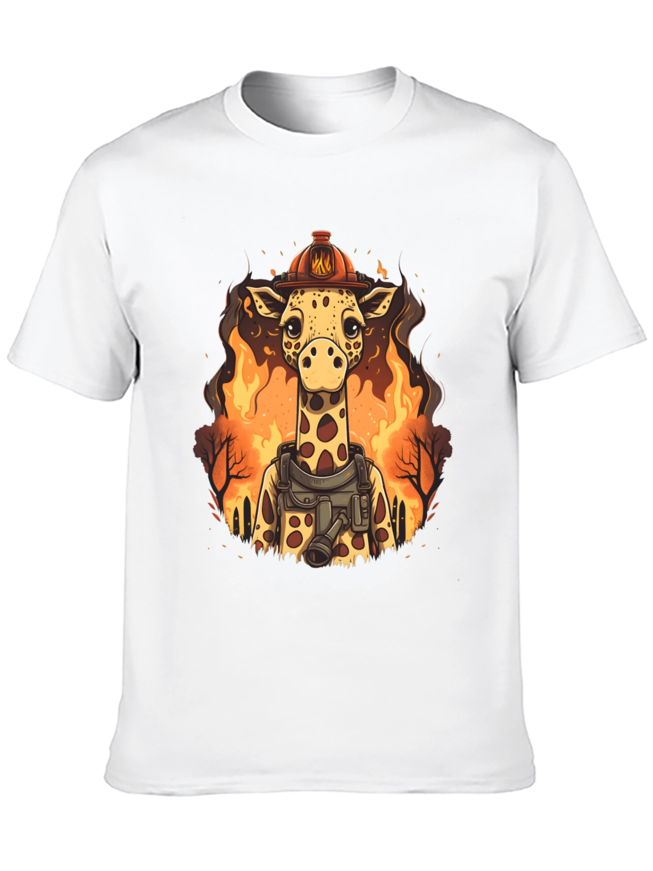 Black Giraffe Firefighter Graphic Tee view 10