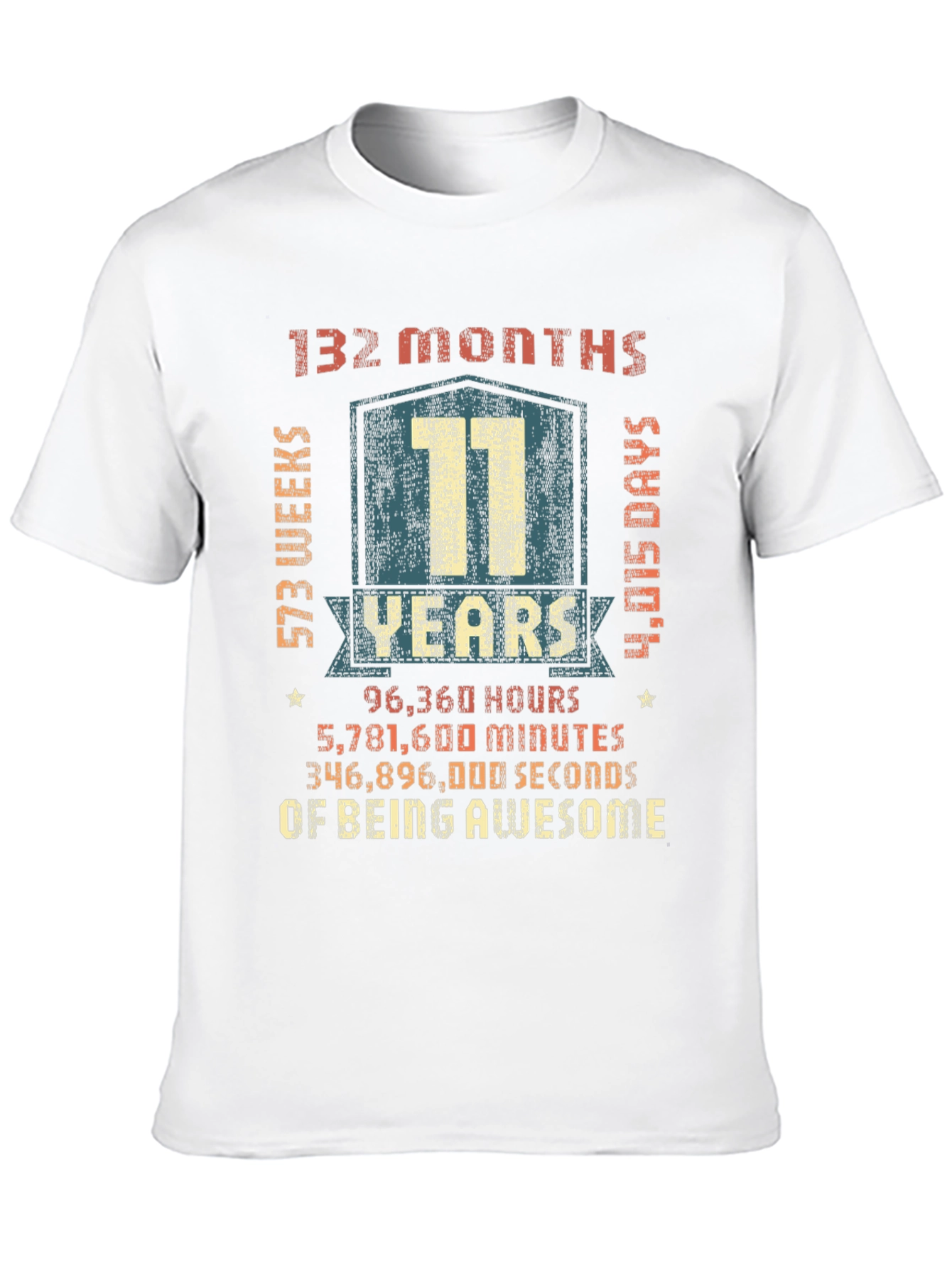 Black 11 Years of Being Awesome Graphic Tee view 10