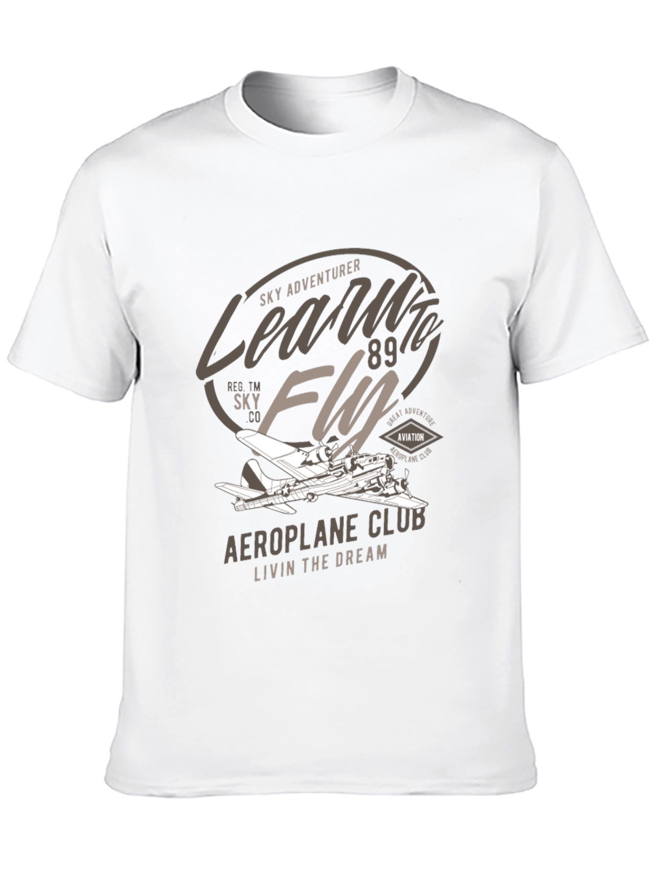 Black Vintage Aeroplane Club T-Shirt - Sky Adventurer view 10
