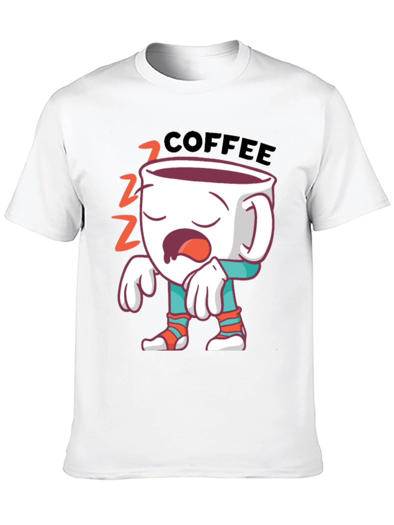 Black Funny Sleepy Coffee T-Shirt - Wake Up Call Tee view 10