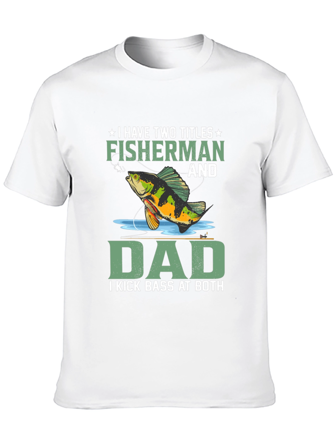 Black Fisherman Dad T-Shirt: I Kick Bass At Both view 10