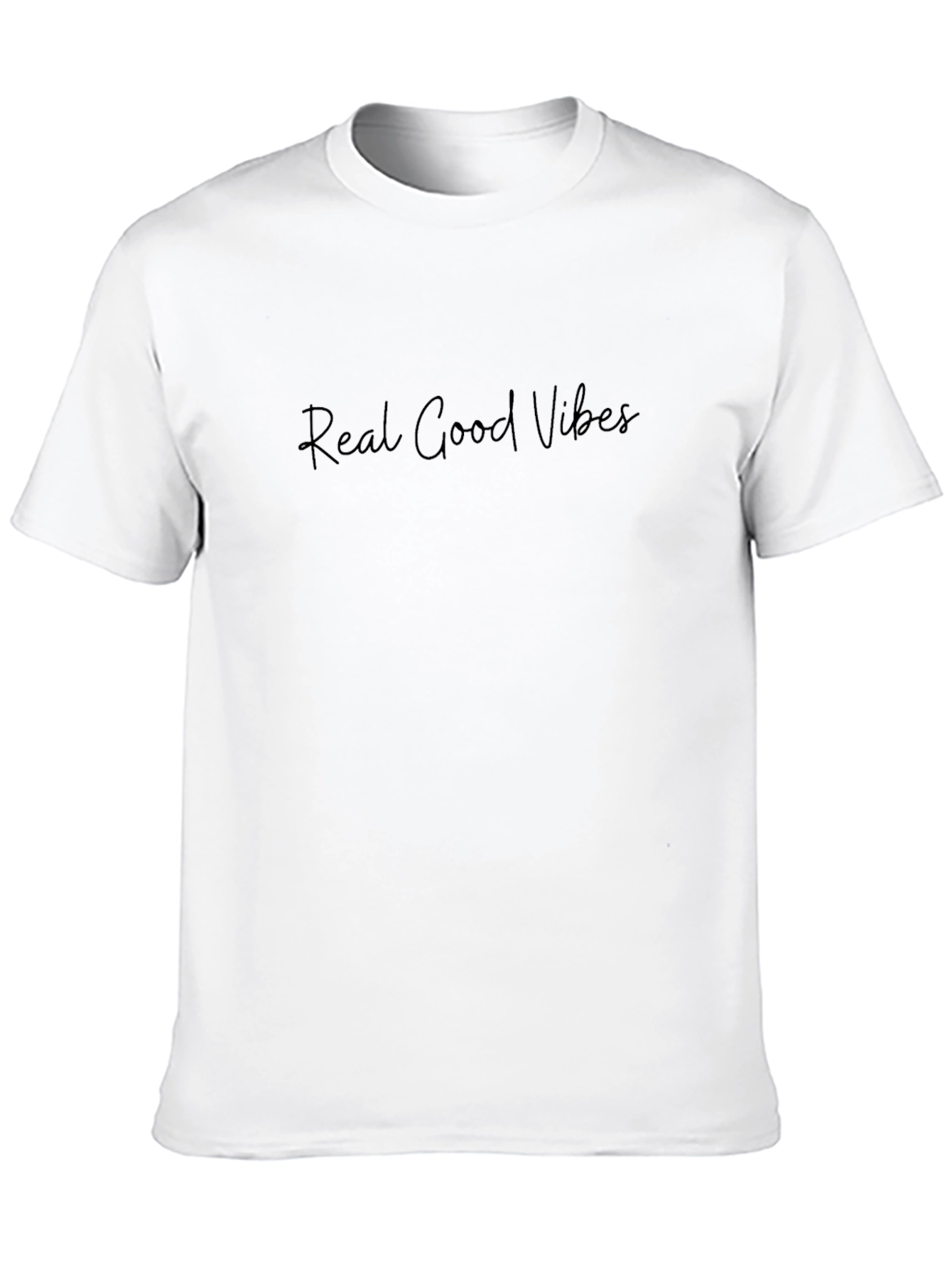 Black Real Good Vibes Black T-Shirt view 10