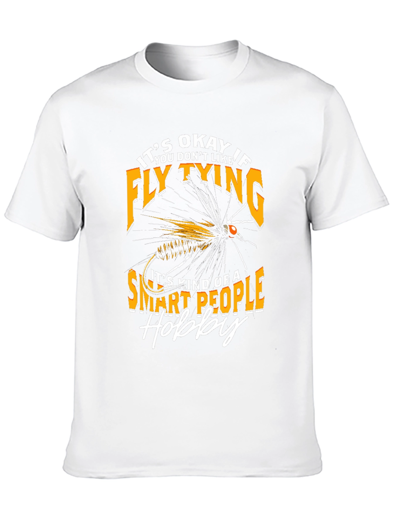 Black Fly Tying Hobby T-Shirt - Smart People Design view 10
