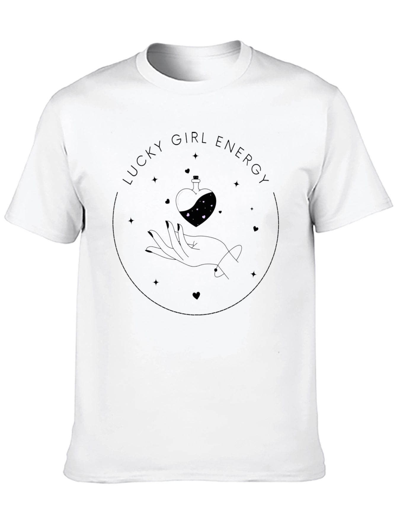 Black Lucky Girl Energy Graphic Tee - Black view 10