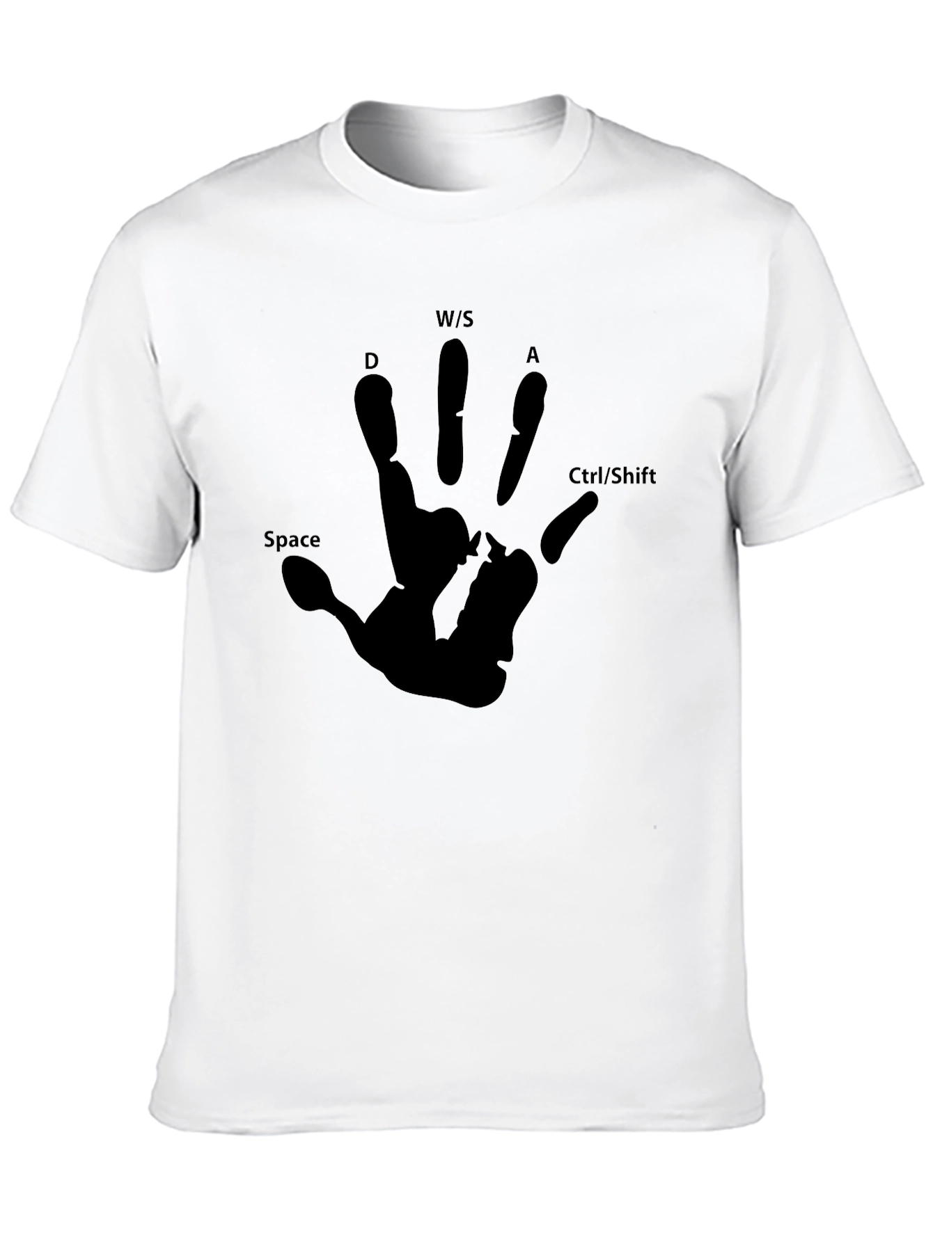 Black Gamer Handprint Black T-Shirt view 10