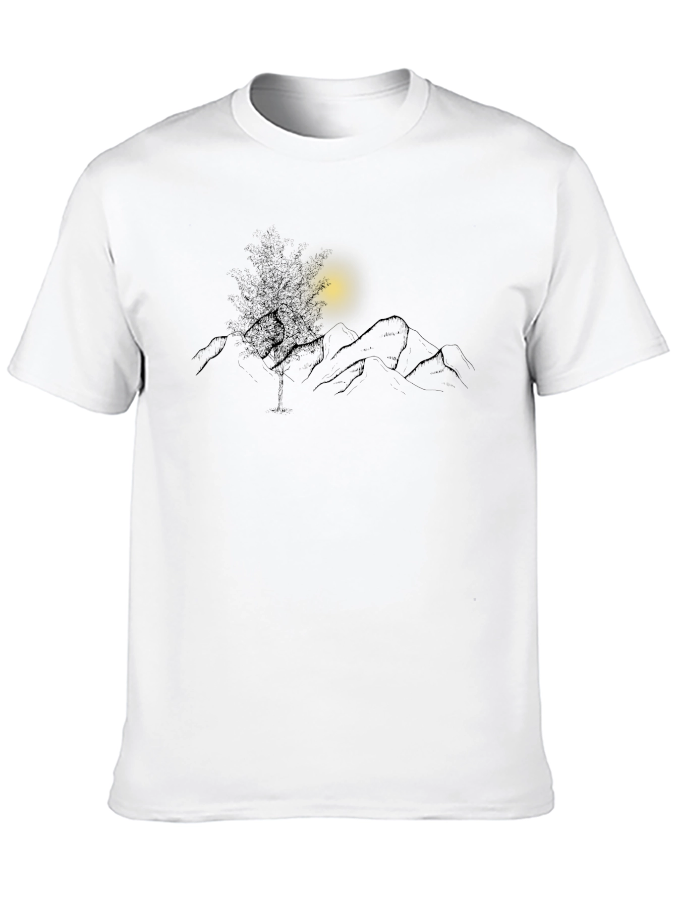 Black Mountainscape Graphic Black Tee view 10