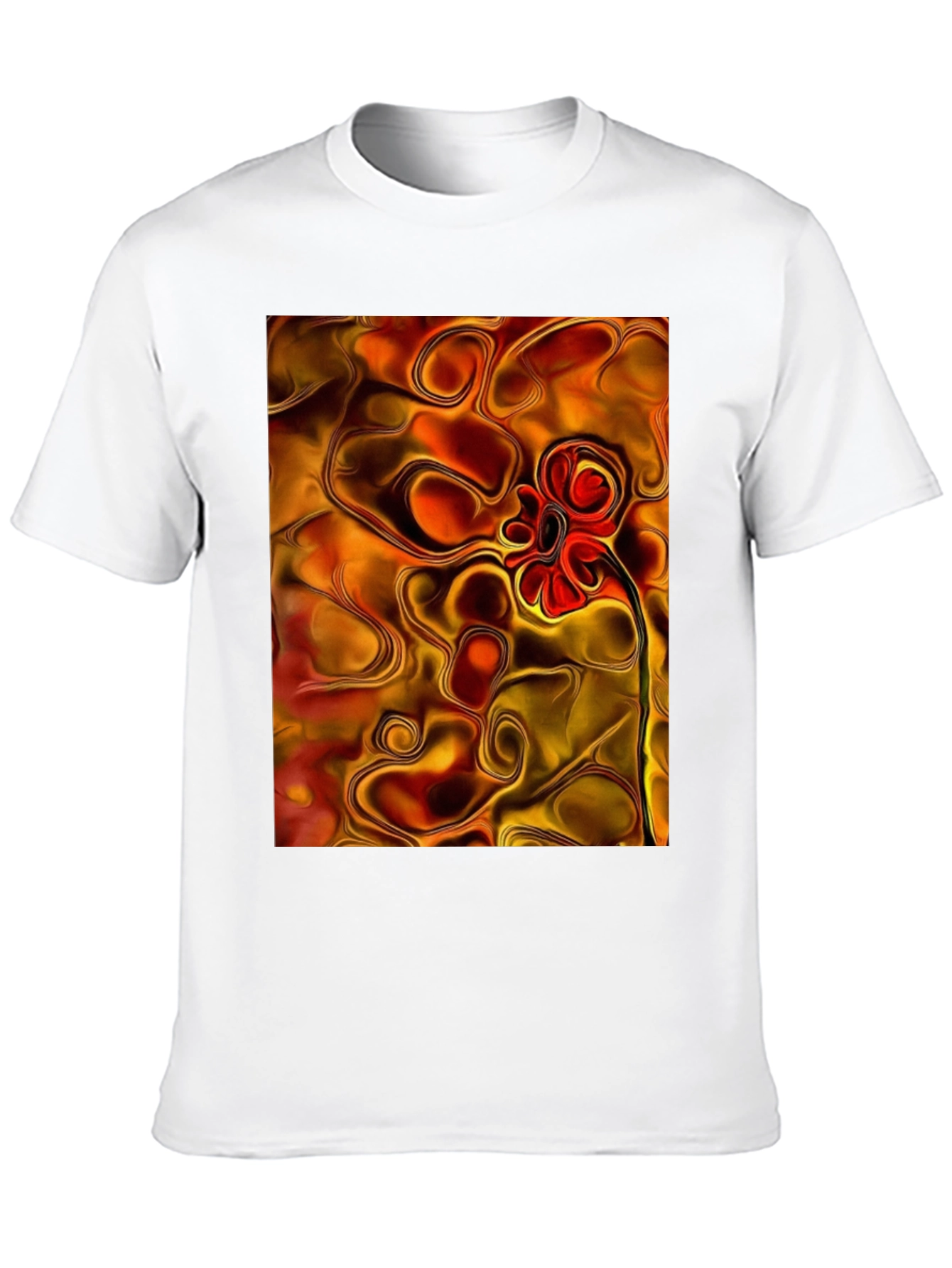 Black Abstract Flower Graphic Black T-Shirt view 10