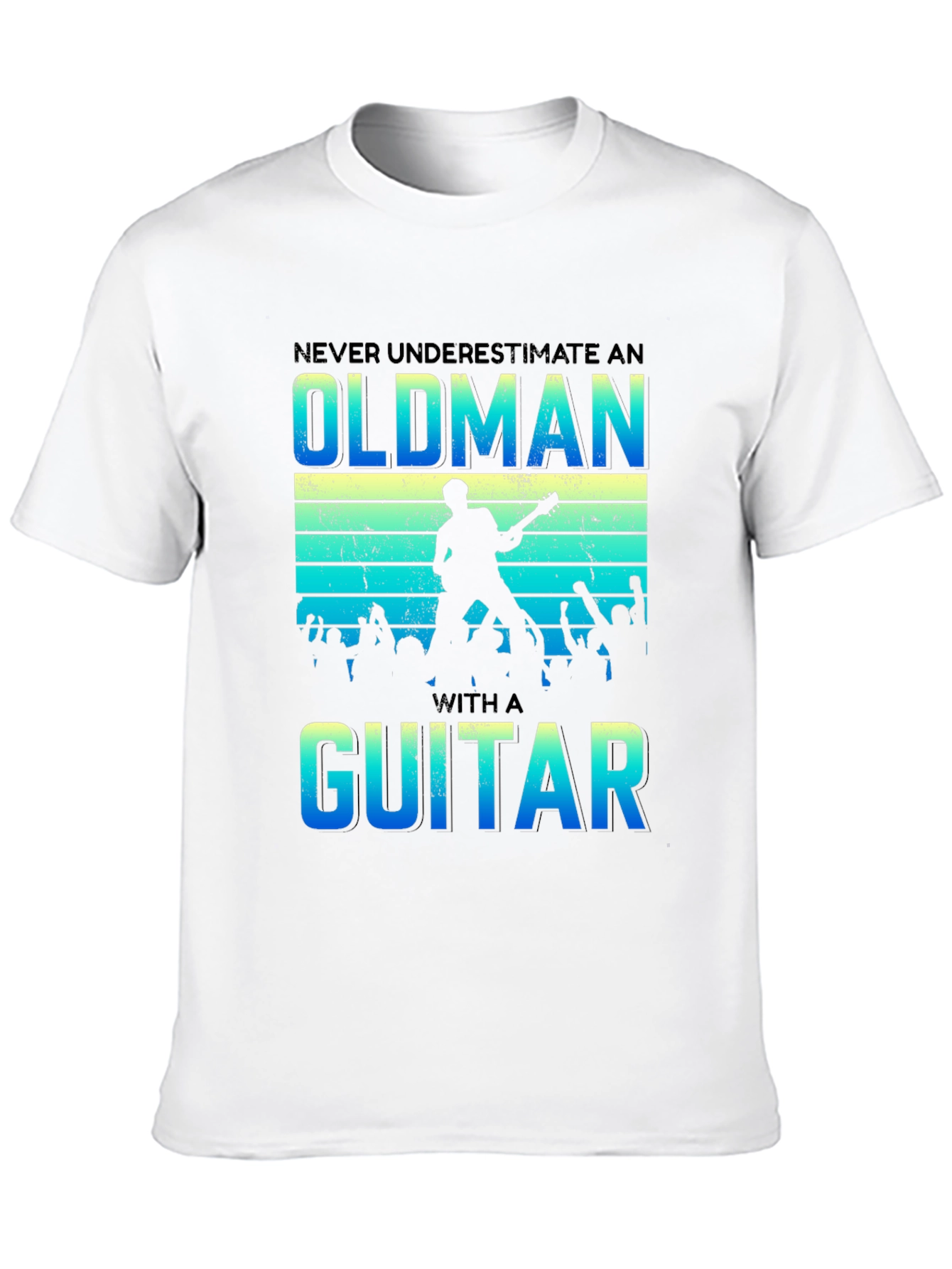 Black Never Underestimate an Old Man with a Guitar T-Shirt view 10