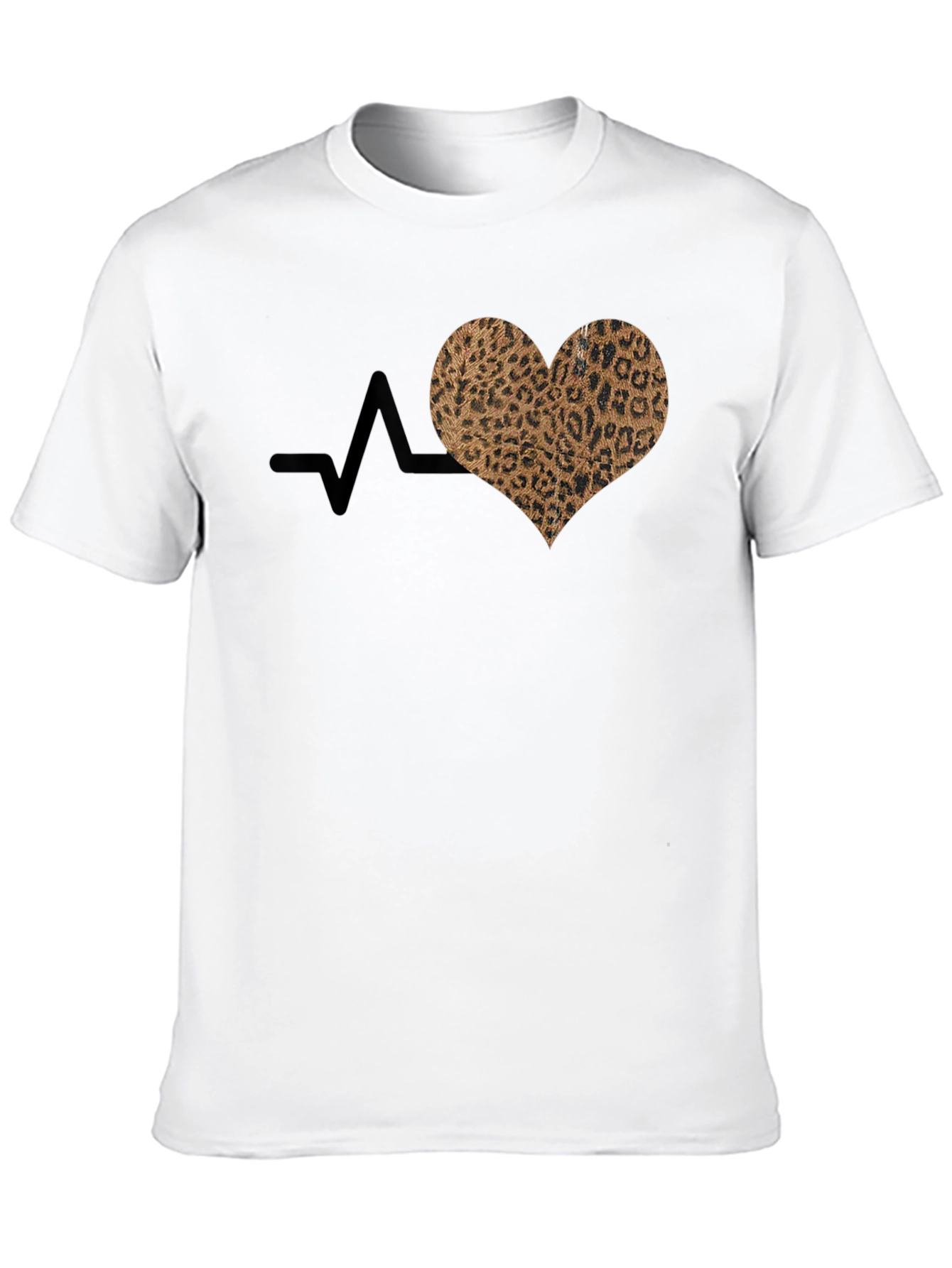Black Leopard Heartbeat T-Shirt - Stylish Graphic Tee view 10