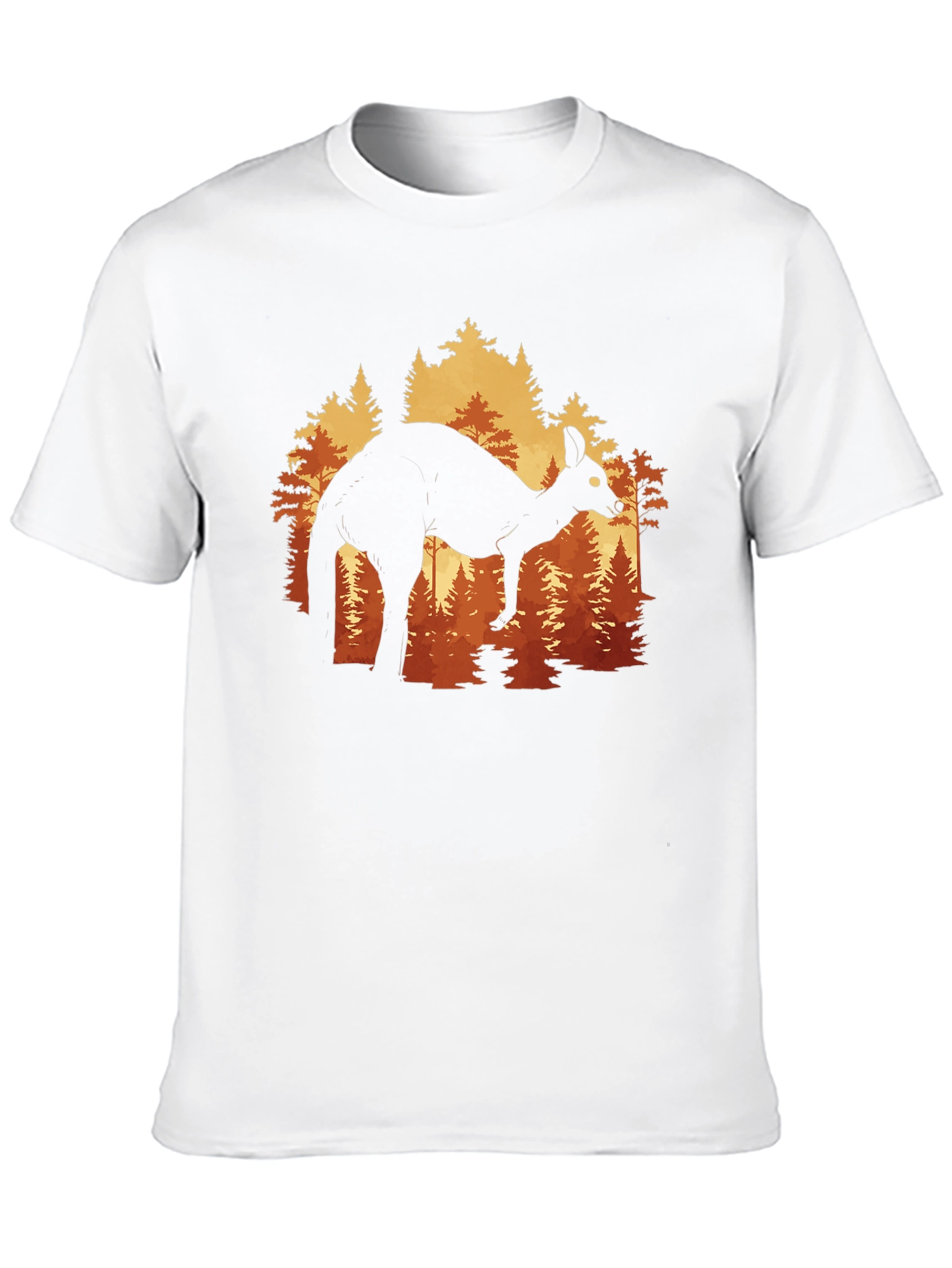 Black Kangaroo Forest Silhouette Graphic Tee - Unisex view 10