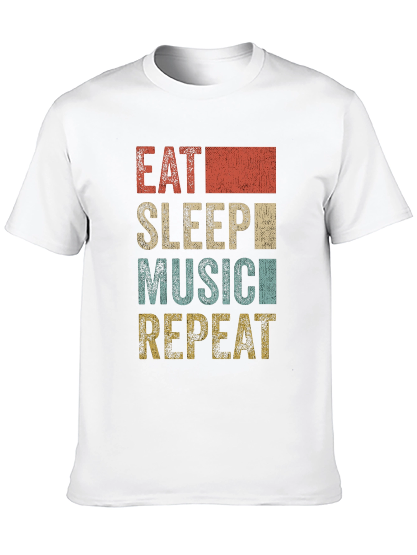 Black Eat Sleep Music Repeat Graphic Tee view 10