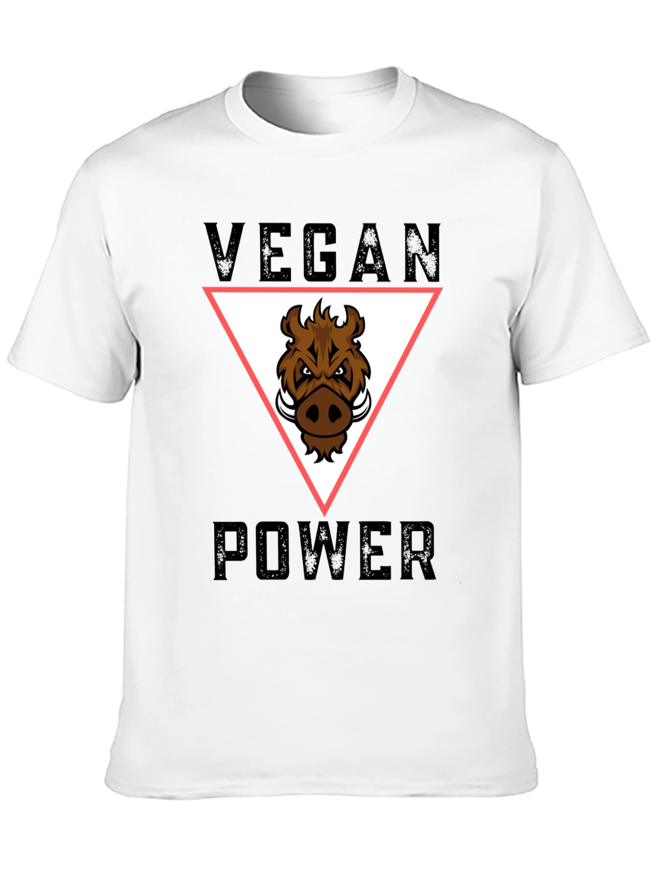 Black Vegan Power T-Shirt - Boar Graphic Tee view 10