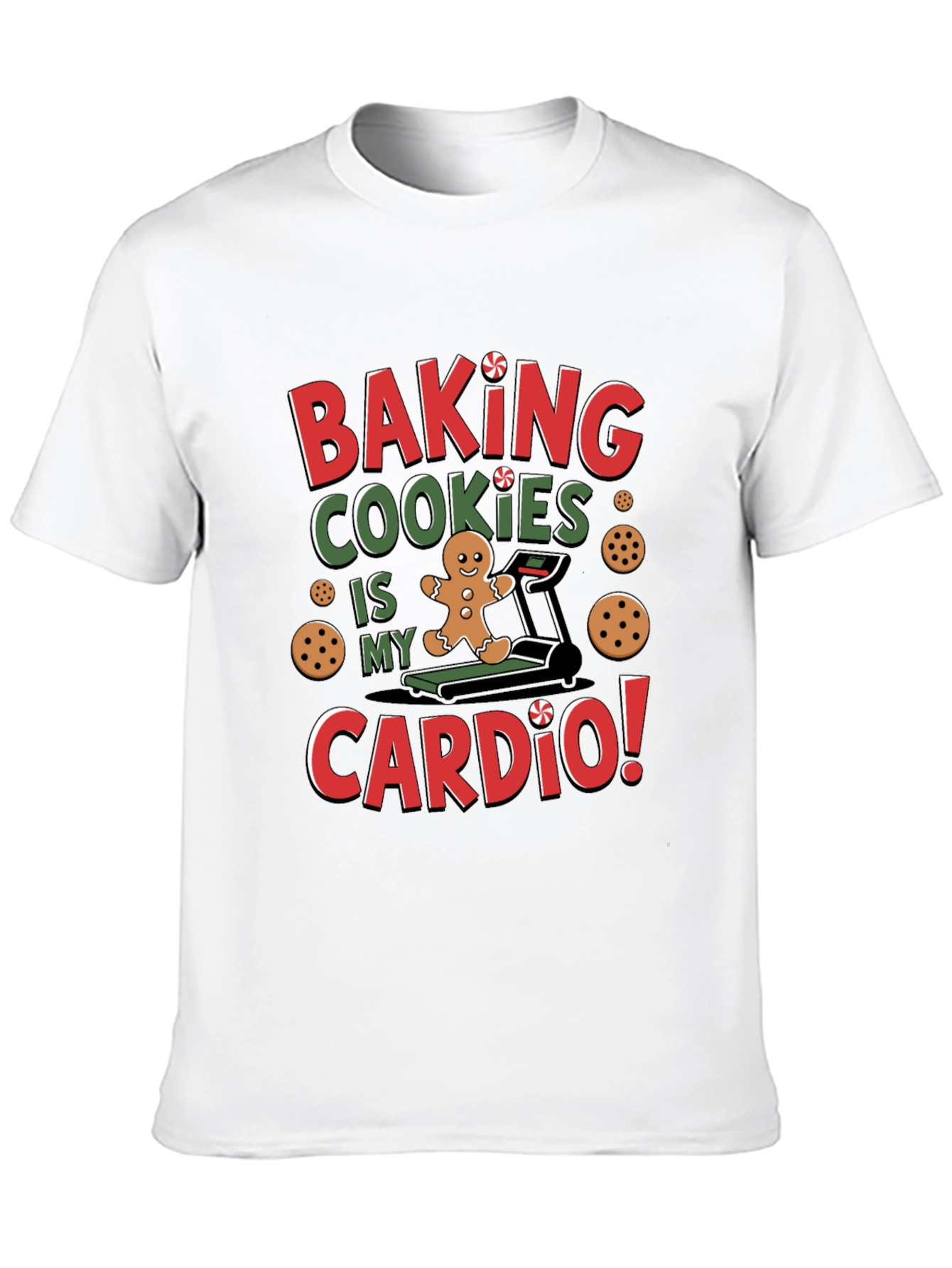 Black Baking Cookies Cardio T-Shirt - Funny Christmas Tee view 10