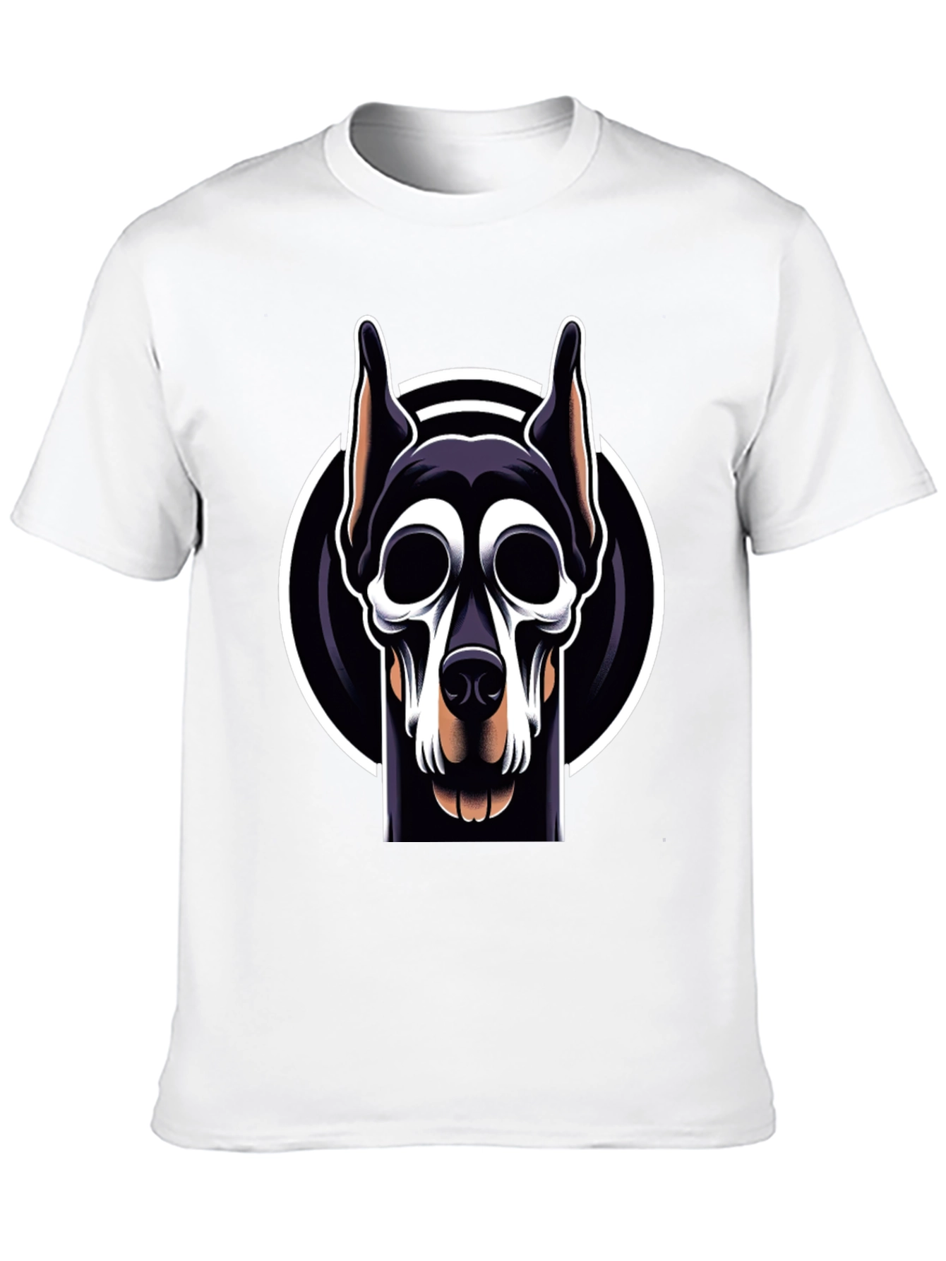 Black Doberman Skull Graphic Tee - Black view 10