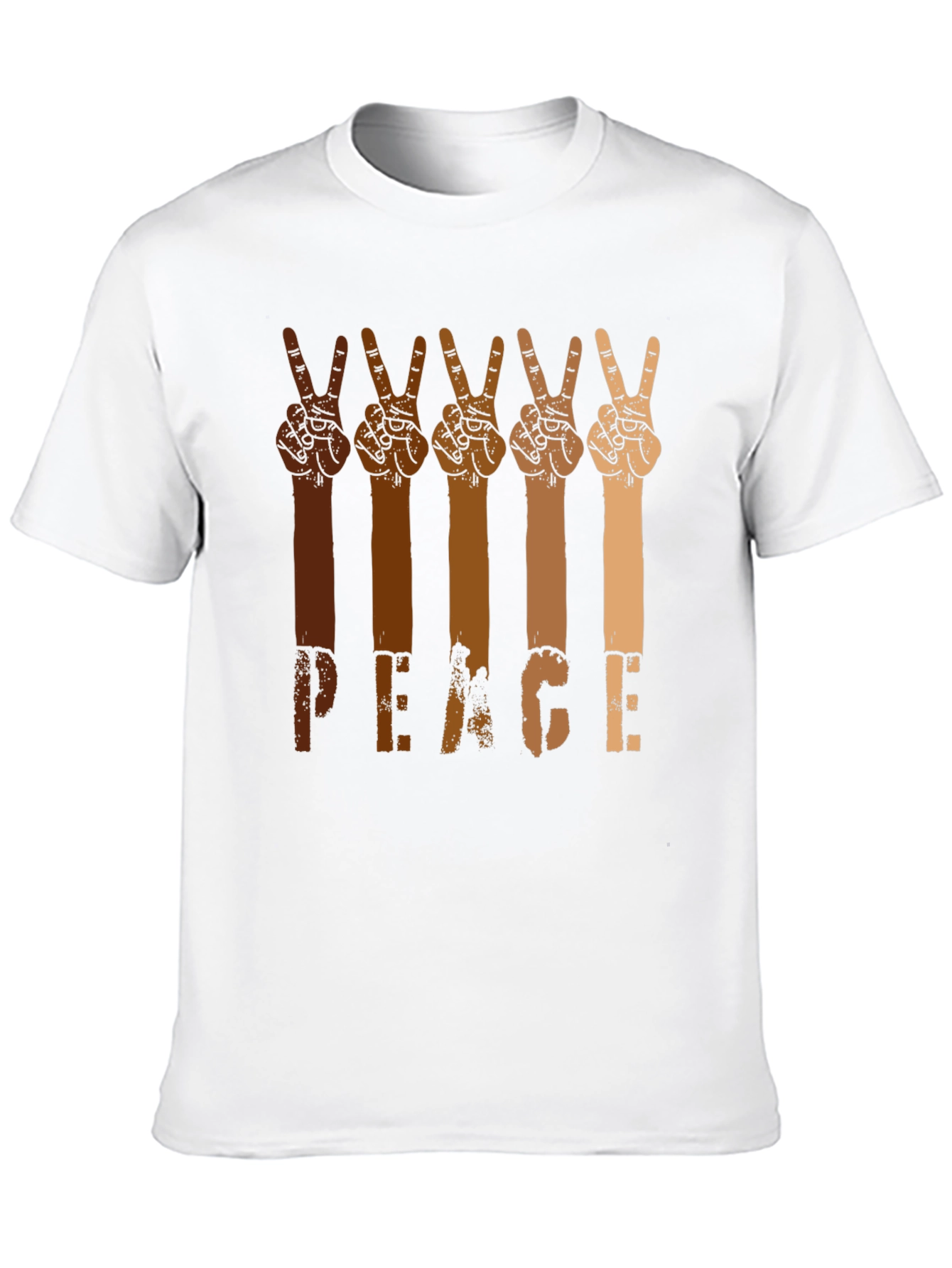 Black Peace Hands Graphic Tee - Multi-Skin Tone Unity Shirt view 10
