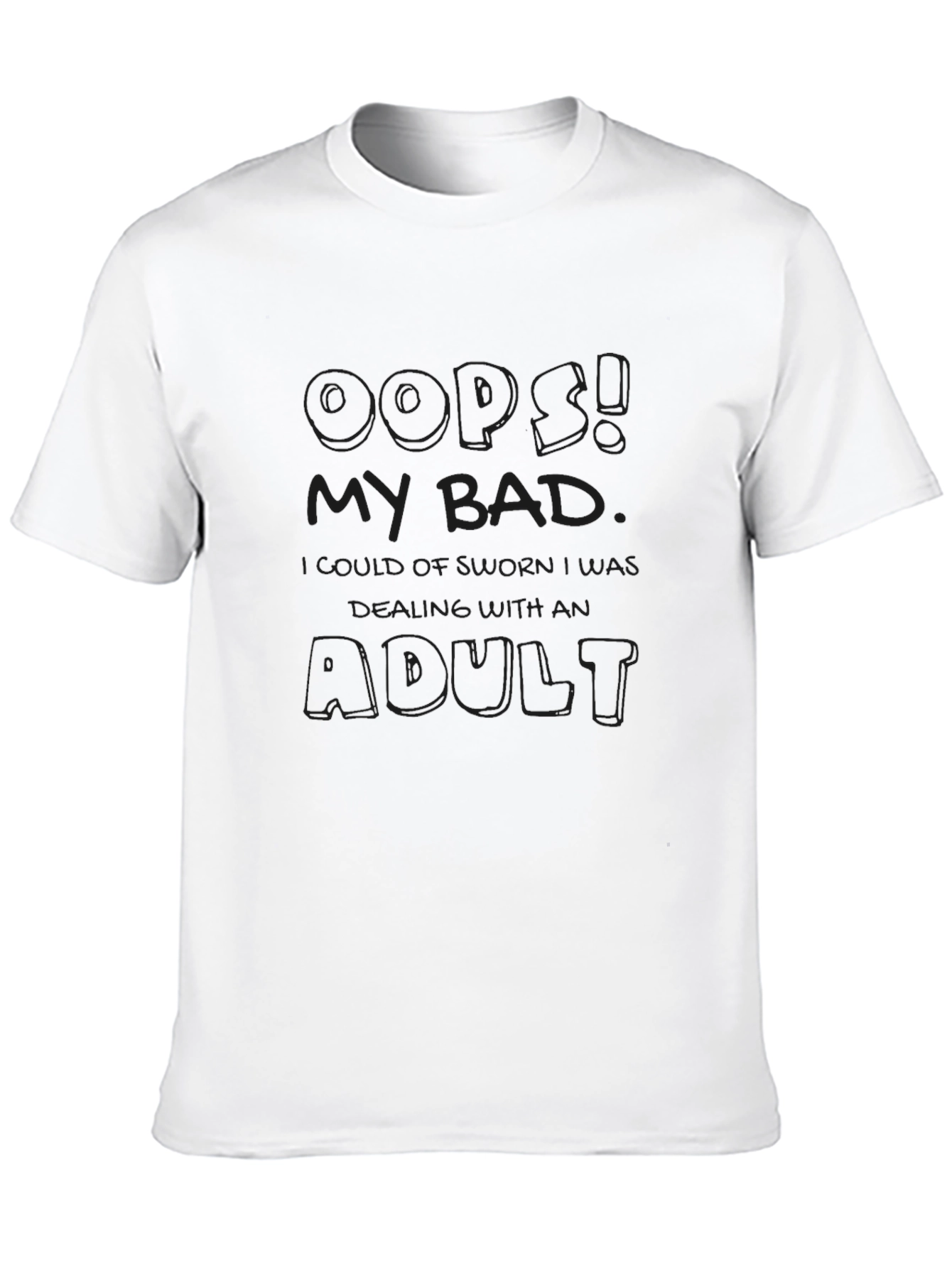 Black Oops My Bad Adult Graphic Tee - Black view 10