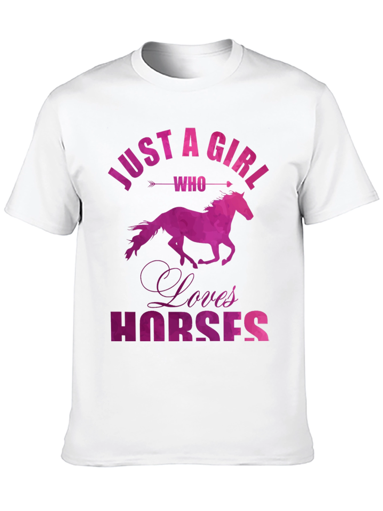 Black Just a Girl Who Loves Horses Graphic Tee view 10