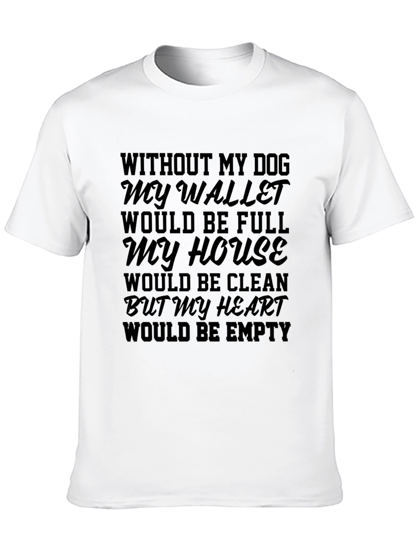 Black Dog Lover T-Shirt: Wallet Full, Heart Empty view 10