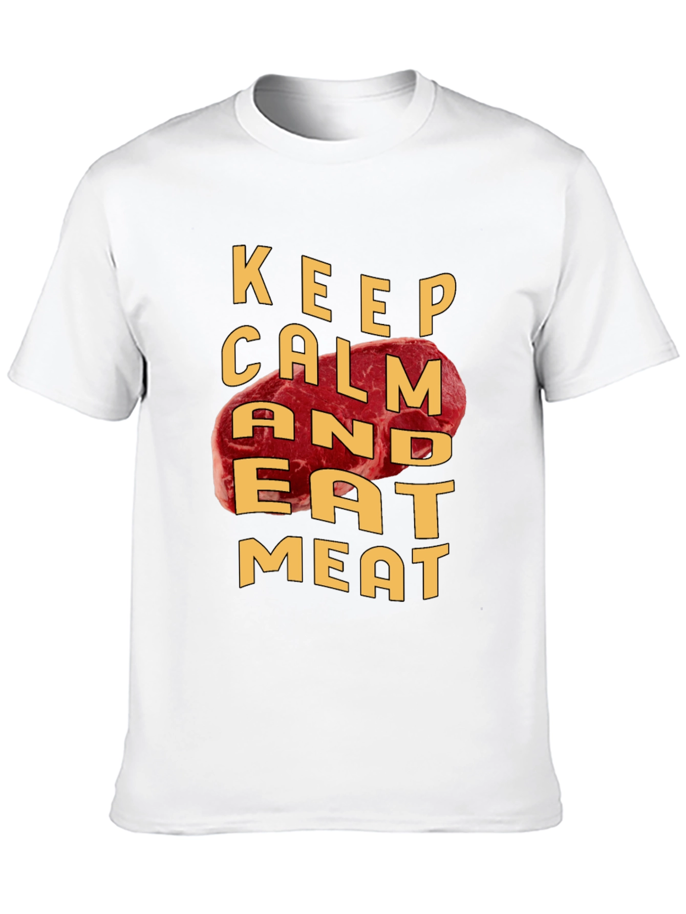 Black Keep Calm and Eat Meat T-Shirt view 10