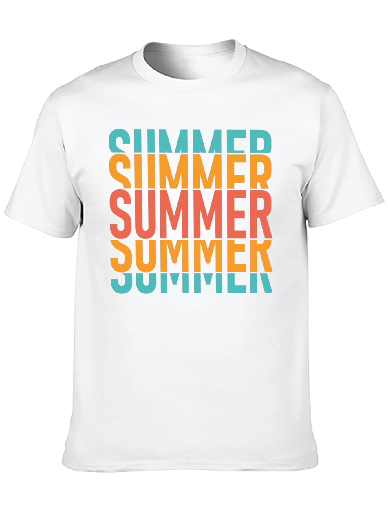 Black Summer Text Stacked Graphic T-Shirt - Casual Cotton Tee view 10