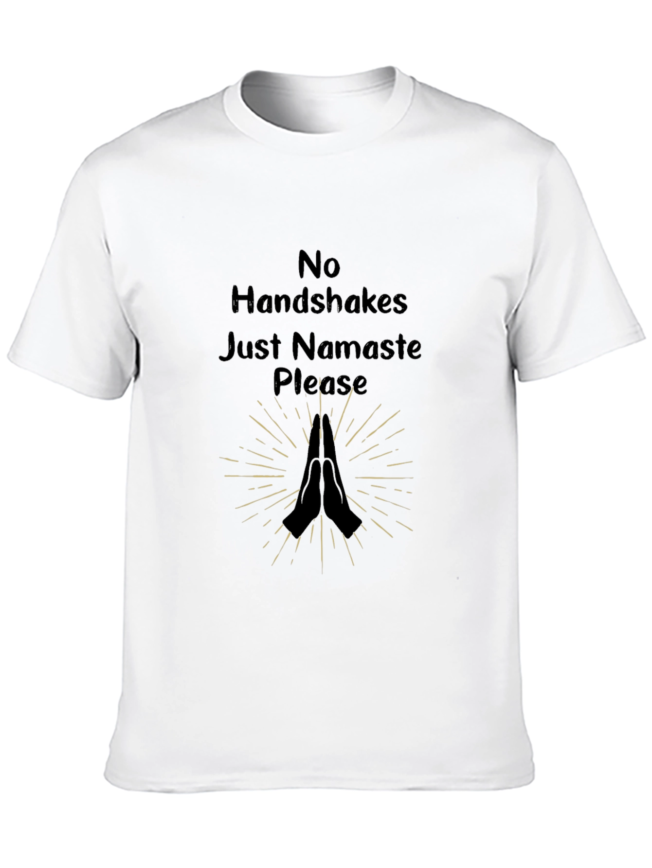 Black Namaste Please Graphic Tee - No Handshakes Shirt view 10